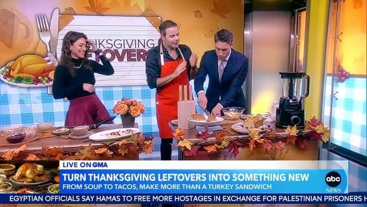 Good Morning Americaのインスタグラム：「If Thursday left you feeling thankful — emphasis on the full — and your feast yielded ample Thanksgiving leftovers here are a couple of recipes to transform the turkey, stuffing and pie into fresh and delicious new dishes. 😋」