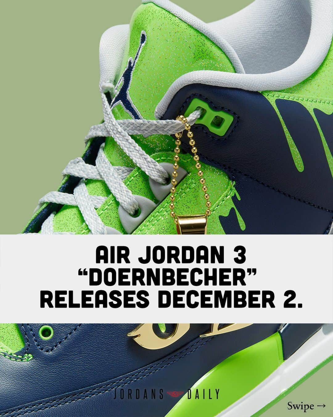 Sneaker News x Jordans Dailyのインスタグラム：「The Air Jordan 3 "Doernbecher" designed by Hugo "Juice" Covarrubias Molina drops on December 2 for $210」