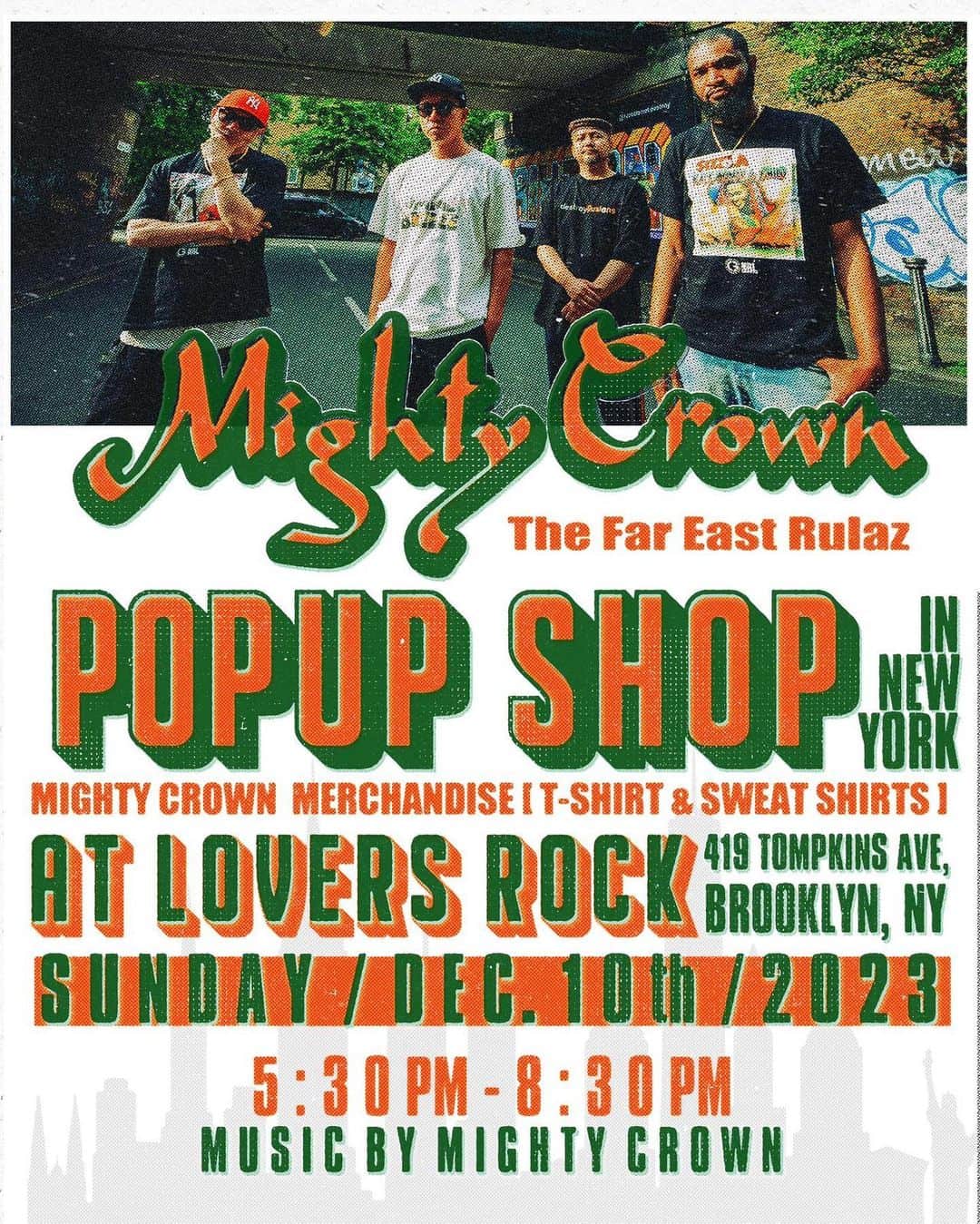 mastasimonのインスタグラム：「Mighty Crown Pop Up Shop in Brooklyn @loversrocknyc  Crown T-Shirts & Hoodies on sale !  Admission Free !!   Music by Mighty Crown 👑  #mightycrown #popupshop #brooklyn #newyork」