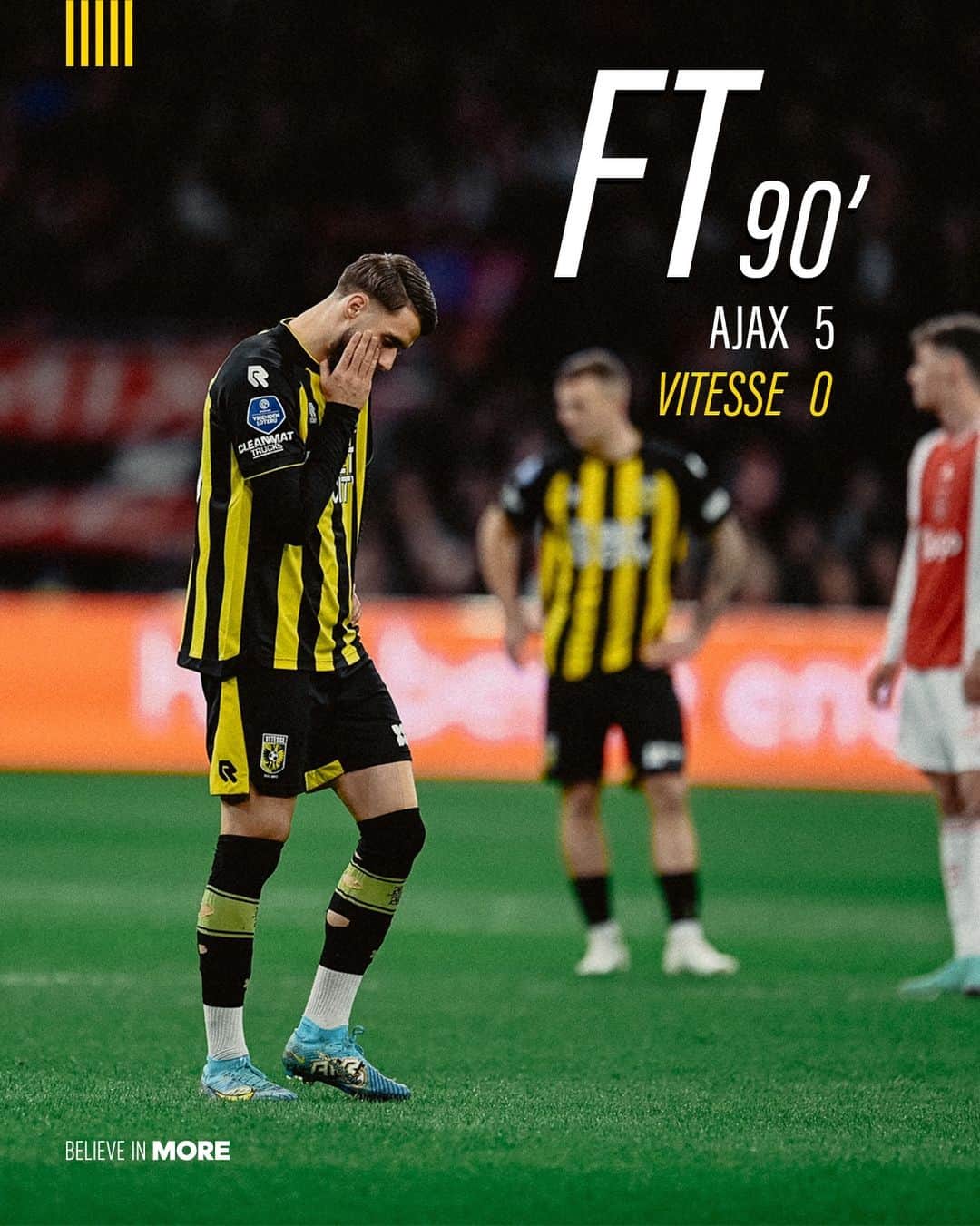 フィテッセのインスタグラム：「Verlies in de Johan Cruijff ArenA  FT | 5-0  #Vitesse #ajaVIT」