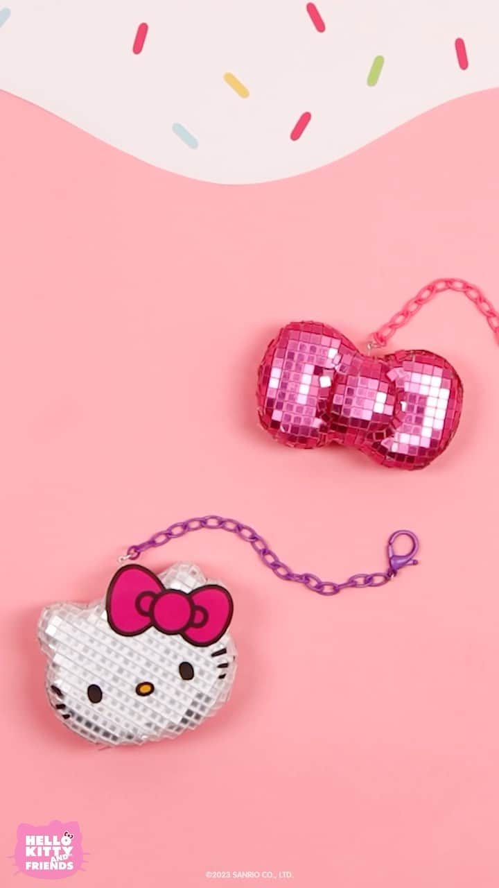 のインスタグラム：「Head over to the #HelloKittyandFriends YouTube channel to learn to make this Disco Decor Kit from the Hello Kitty and Friends x @michaelsstores Collection! Link in bio 🪩」
