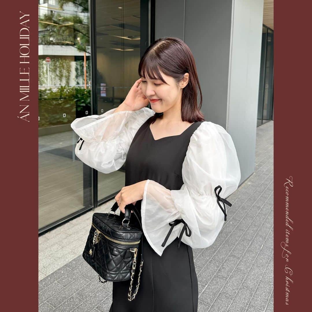 AnMILLEのインスタグラム：「Án MILLE Christmas🎄 holiday collection ‧˚ ㅤㅤㅤㅤㅤㅤㅤㅤㅤㅤㅤㅤㅤ \ 11月26日店舗に入荷予定 / #キャンディースリーブリボンOP ¥11,000 【BE/OWBK】 ㅤㅤㅤㅤㅤㅤㅤㅤㅤㅤㅤㅤㅤ @anmille_mina 158cm @haruuuu_227 160cm ㅤㅤㅤㅤㅤㅤㅤㅤㅤㅤㅤㅤㅤㅤㅤㅤㅤㅤㅤㅤㅤㅤㅤㅤㅤ #アンミール #anmille」