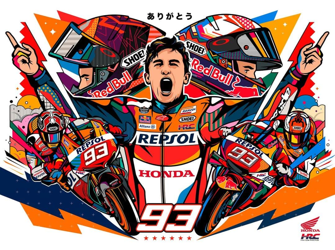 レプソル・ホンダのインスタグラム：「🐜 Marc Marquez 🐜」