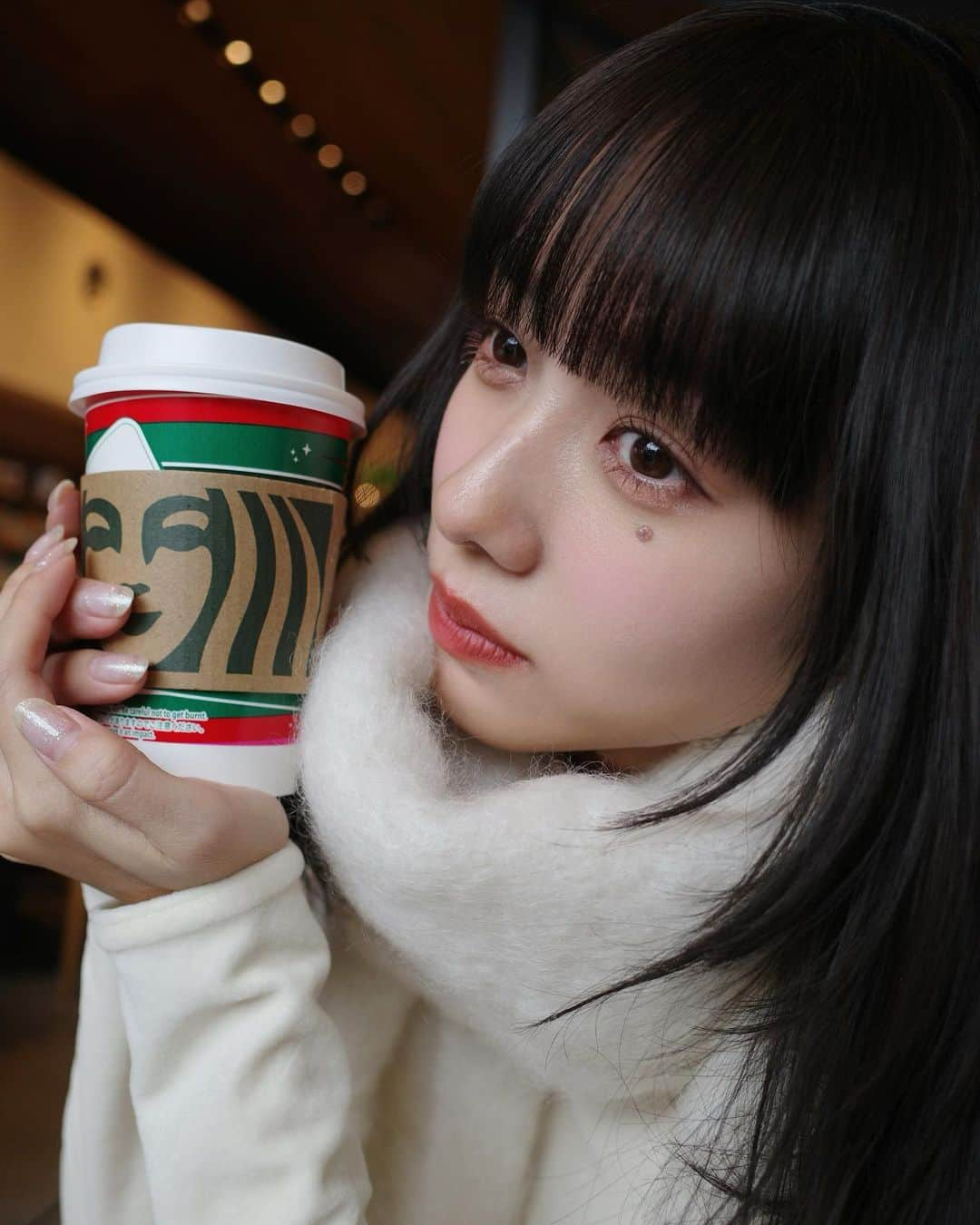 前田希美（まえのん）のインスタグラム：「ほっとな季節☕️  下まつげは オペラ マイラッシュ アドバンスト04番  11月24日に発売して、すぐ買いに行った♡」