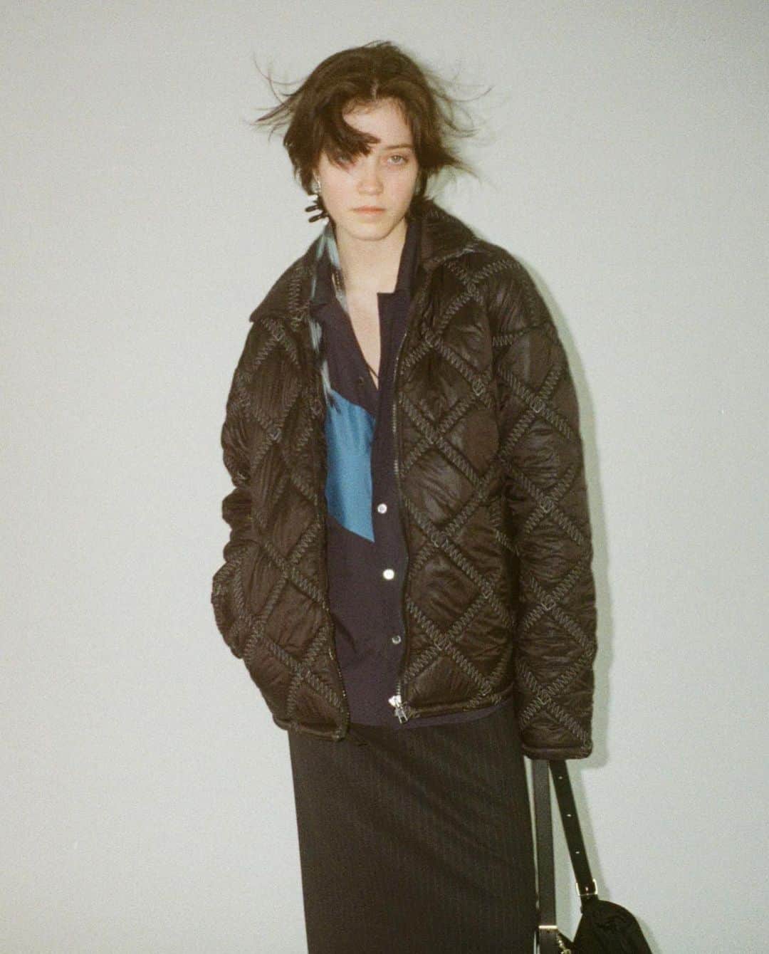 sodukのインスタグラム：「fall winter 23 collection aster wears padded zip-up jacket.  #soduk #soduk23fw」