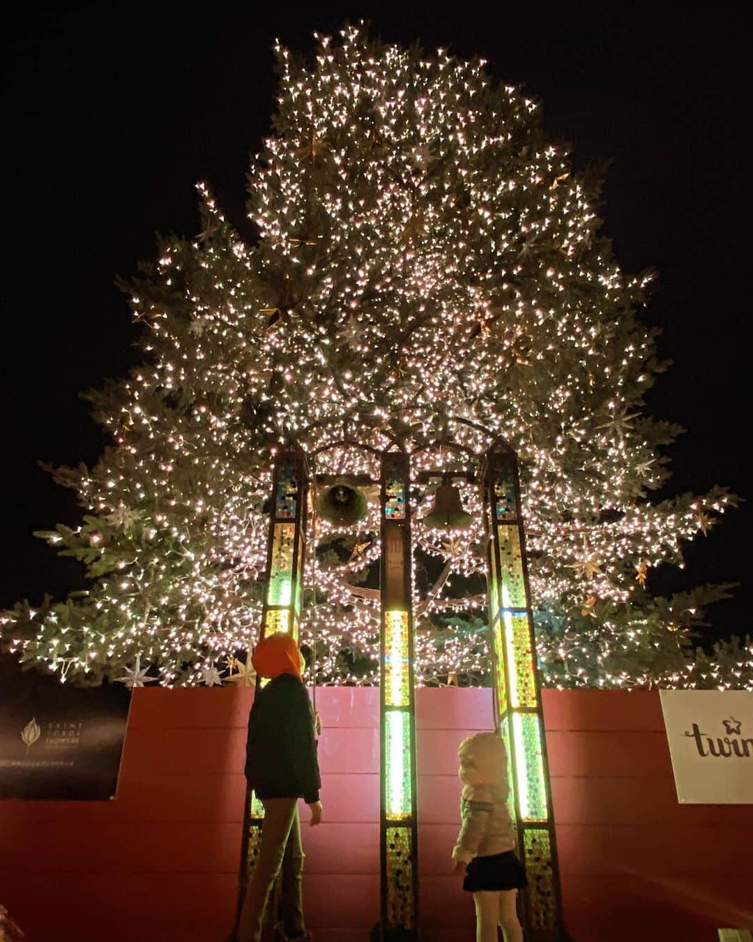 結花子のインスタグラム：「1時間半並んでようやく入れた🥰🌲 芯から冷えたのでとりあえずホットココアに見せかけて〜生ビールでカンパイ☺️🍻 . #yokohama  #赤レンガ倉庫　#クリスマスマーケット #christmasmarket #christmas  #family #クリスマス好き　#イルミネーション好き」