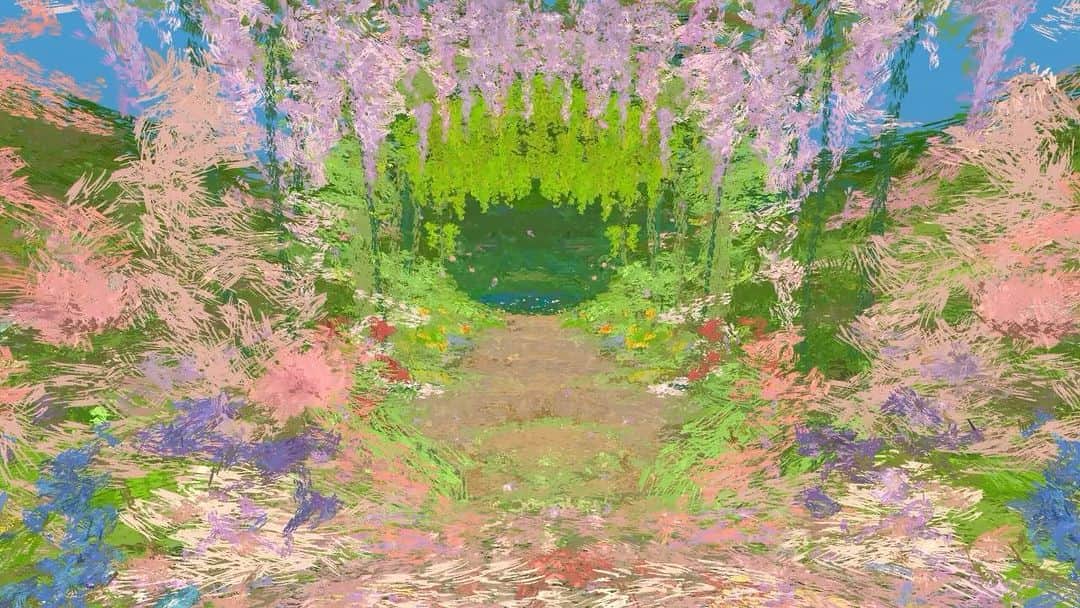 せきぐちあいみのインスタグラム：「I made a flower field in VR to take my grandmother💐  おばあちゃんを連れていくためにVRでお花畑を作った💐  #flowerfield #flowergarden #花畑 #辻ヶ花 #着物 #VR #metaverse #3dart #digitalart」
