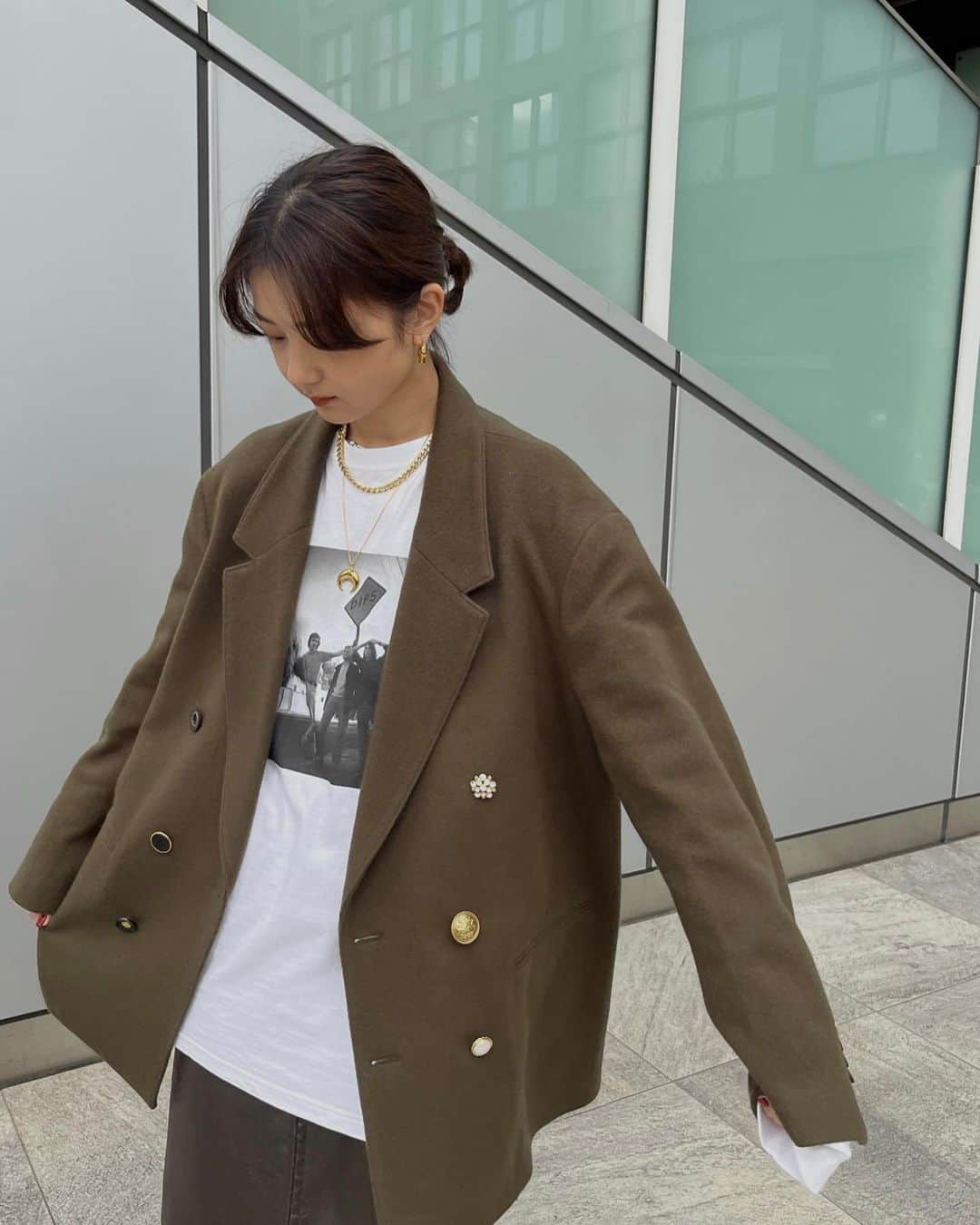 Ameri UND EMBELLISH PAPA JACKET　カーキSサイズ AMERI UND EMBELLISH PAPA JACKET AMERI UND EMBELLISH PAPA JACKET