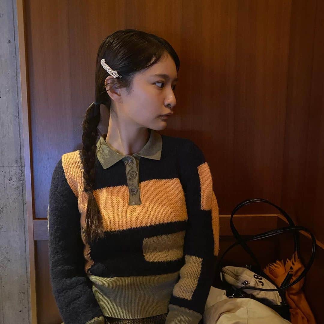 名和風歌のインスタグラム：「池尻満喫DAY🌕去年買った @leinwande_official のニットお気に入りすぎて今年も大活躍間違いなし」