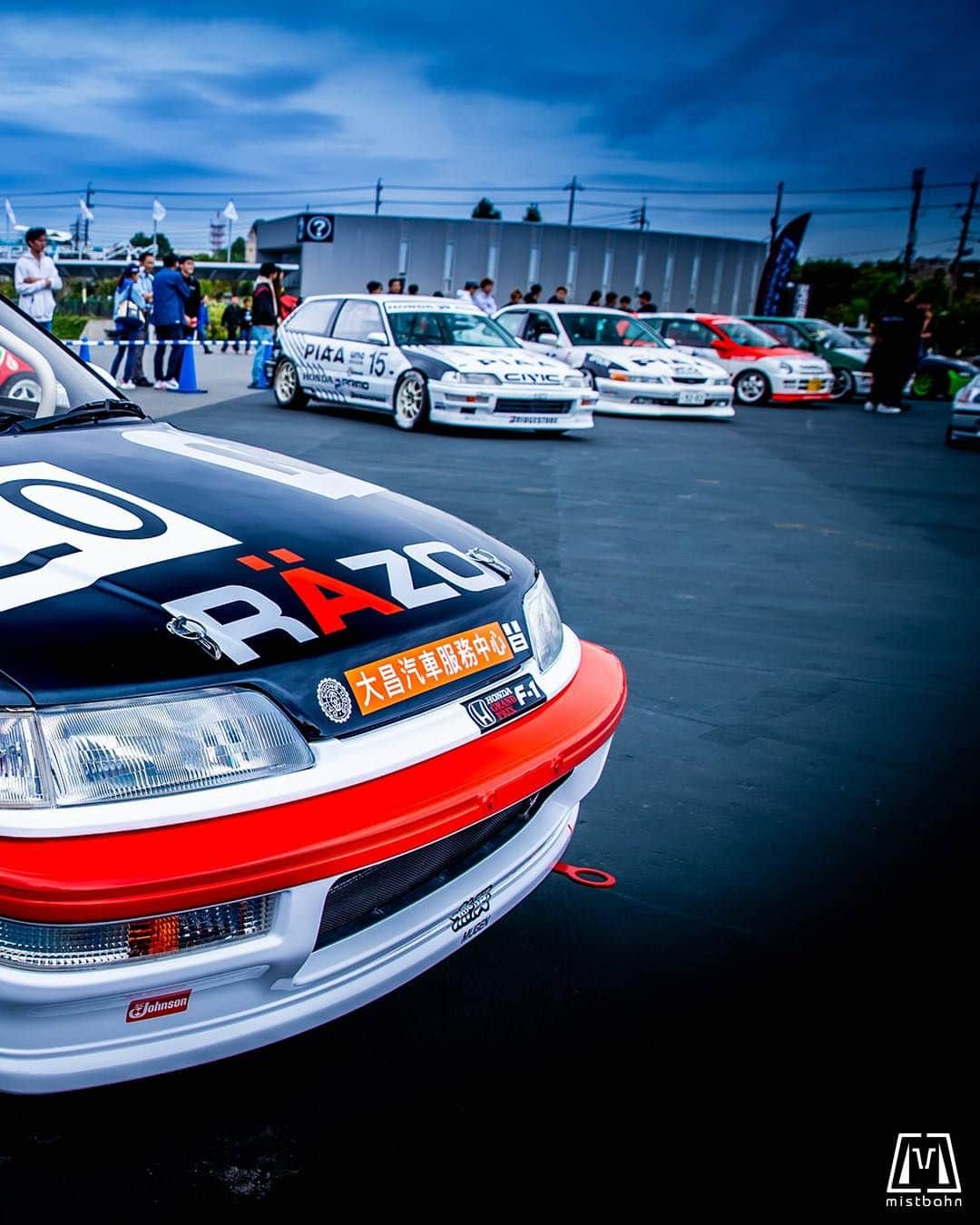 mistbahnさんのインスタグラム写真 - (mistbahnInstagram)「_ RAZO Honda EF9 CIVIC SiR _ 🚗: @mks__style  📷: @mistbahn _ Shot on Oct-8 2023 🏁  The "H" Day at Suzuka International Circuit. _ JP) 2023年10月8日 鈴鹿サーキット国際レーシングコース GPスクエア。The "H" day。 _ #hday #thehday #playersday #suzukacircuit #suzukainternationalcircuit #鈴鹿サーキット #razo #panwanmotors #trampio #mugen #honda #civic #hondacivic #ホンダシビック #グランドシビック #ef9 #efcivic #ef #bseries #b16 #kanjo #kanjoracer #kanjozoku #kanjostyle #timeattack #timeattackjapan #hondasontrack #rays #te37」11月27日 5時50分 - mistbahn