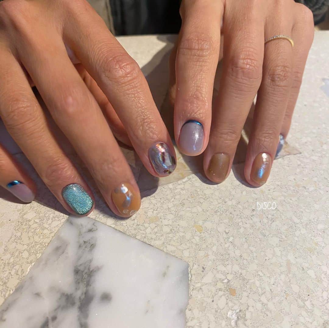 金子渚のインスタグラム：「🫶🏻  Nail by @nagisakaneko (90min) @disco_tokyo #disconail」