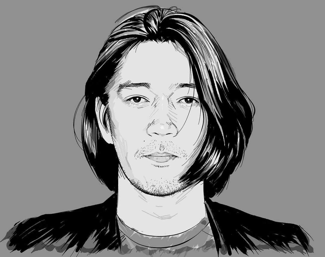 てらりんのインスタグラム：「『坂本龍一さん(@skmtgram )』  #イラスト #イラストレーション #作曲家 #坂本龍一 #illustration #portrait #art #drawing #composer #RyuichiSakamoto」