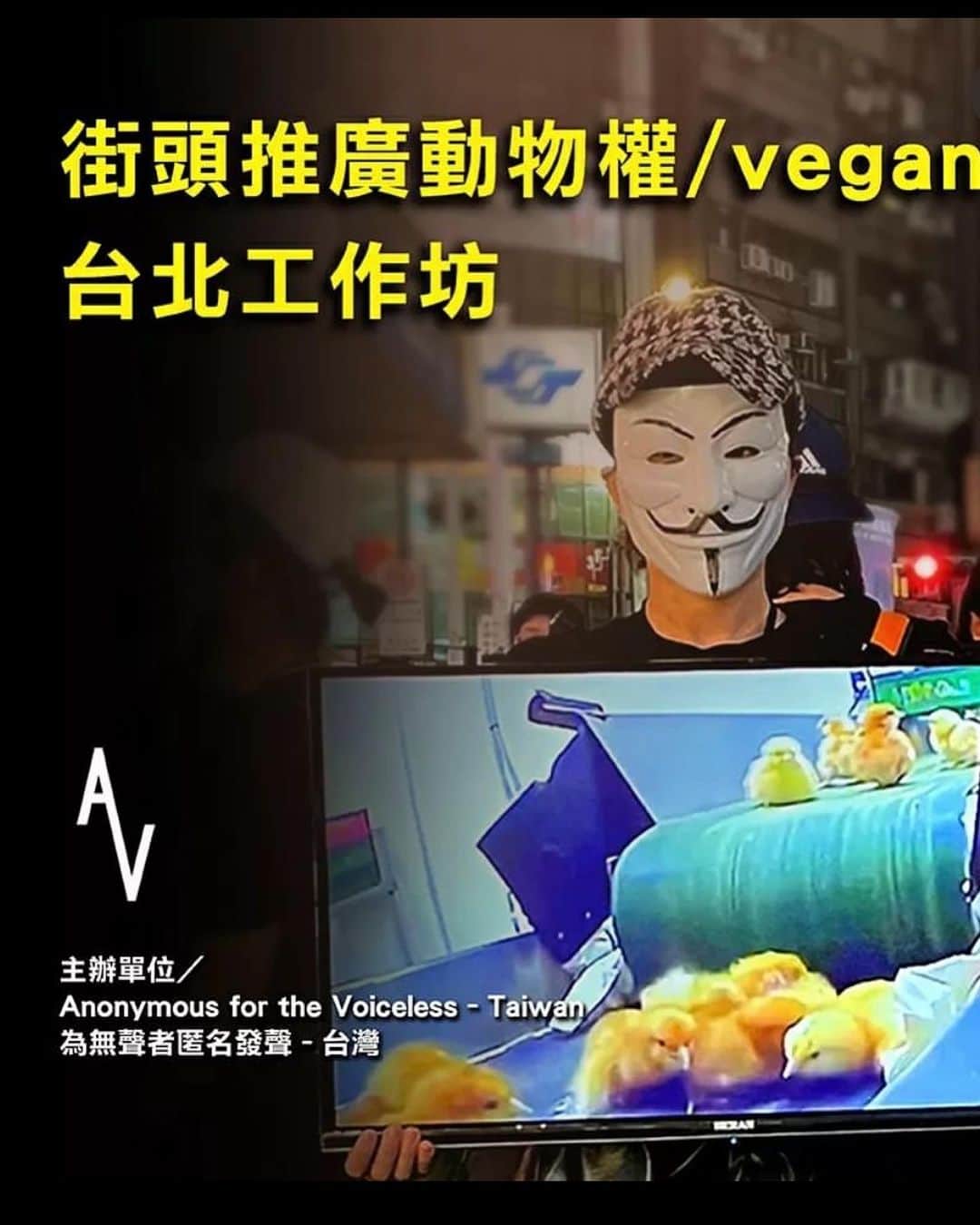Kimberley Chenさんのインスタグラム写真 - (Kimberley ChenInstagram)「昨天在西門町第二次參加 @anonymousforthevoiceless  @av_taiwan 動物權街上推廣。真的很謝謝當初 @vegan4.t.a  邀請了我參加街推課程，讓我終於找到一個能夠為動物權發聲推廣的機會，也讓我認識很多跟我一樣熱情的vegan朋友。我本來在西門町都在穿浮誇的衣服表演，簽唱會，第一次街推的時候穿著全黑很緊張的希望能讓更多人看到cube的真相，真的是很不一樣的感覺！今年能夠參加真的很榮幸也對我很有意義 😭 我真的非常非常相信有很多很善良的人只要看到那些殘忍的畫面都很願意做出改變，在街推的時候遇到很多看著電視機哭說真的不知道這些動物要接受的煎熬，謝謝你們的同理心，也很謝謝所有停下來願意看的人 🙏🏻 我知道改變不簡單 but we can do it 🙏🏻 for the animals 🌿🐓🥹🐮  邀請所有的vegan跟我一起參加街推 💗💗💗   Calling out to all my vegan friends to join me to raise awareness and stand up for these innocent beings 💗」11月26日 22時40分 - lekimberleyy