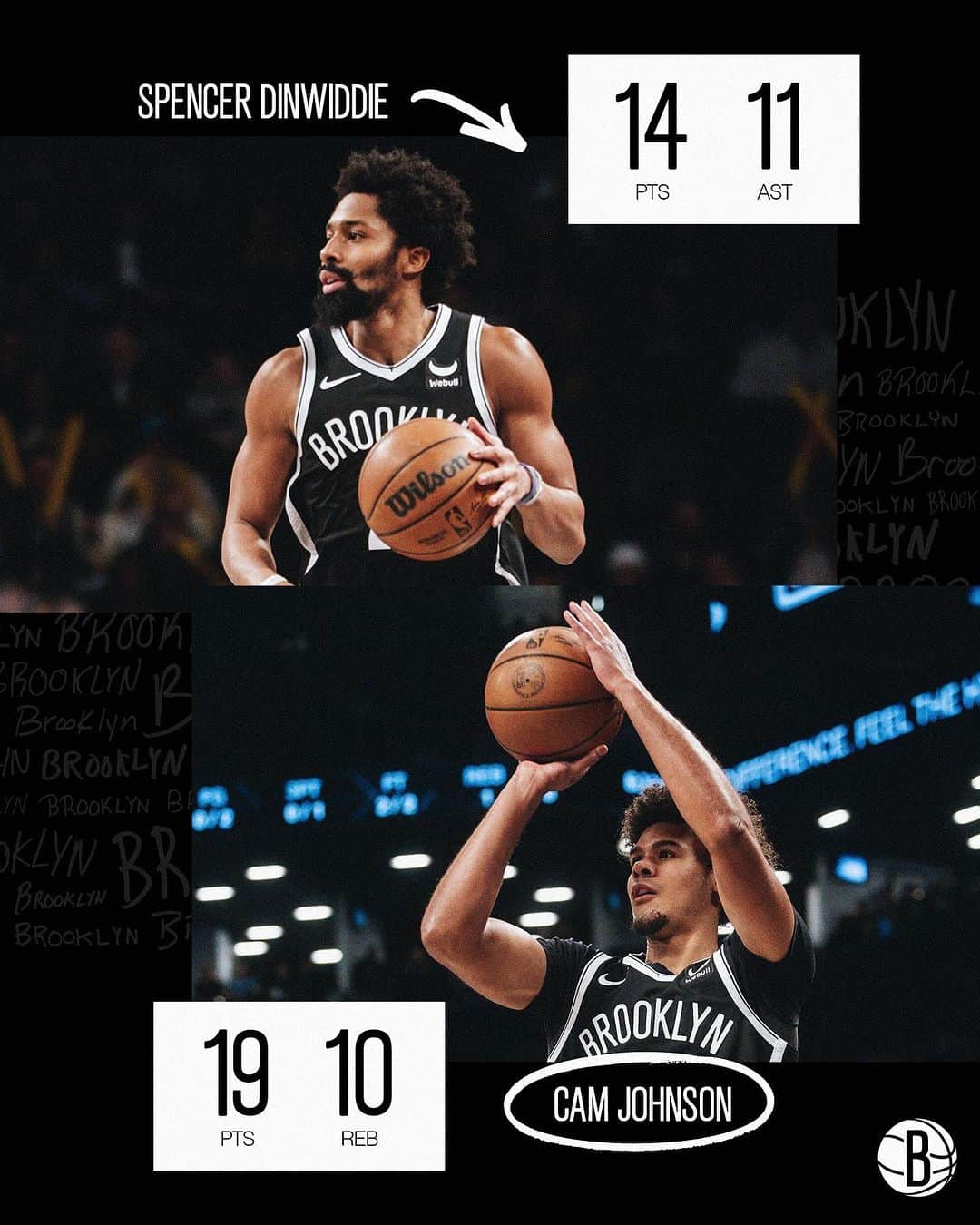 Brooklyn Netsさんのインスタグラム写真 - (Brooklyn NetsInstagram)「Double-double x2」11月26日 23時20分 - brooklynnets