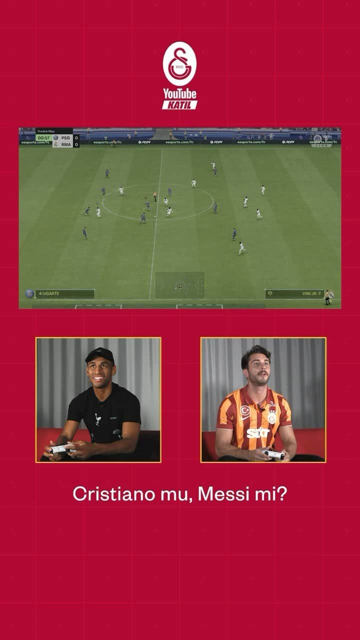 ガラタサライSKのインスタグラム：「🎮 #PSBattle | Tetê & Onur Seyit Yaran şimdi Galatasaray YouTube Katıl’da! 🔴  📲 Sen de hemen KATIL, en özel içerikleri kaçırma!   ▶️ Tamamı Galatasaray YouTube KATIL’da!」