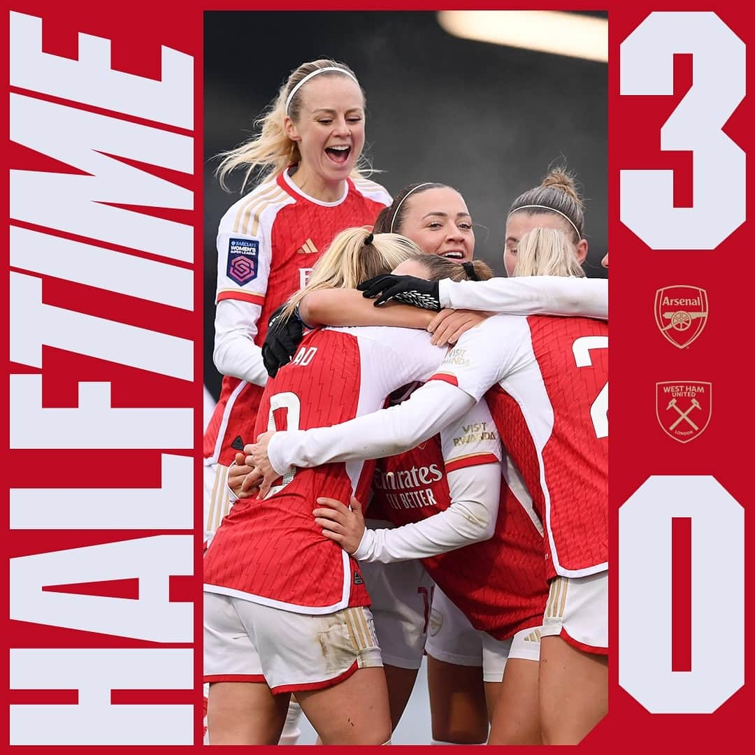 Arsenal Ladiesのインスタグラム：「A dominant first-half performance 💪  📺 Watch live on Arsenal.com」