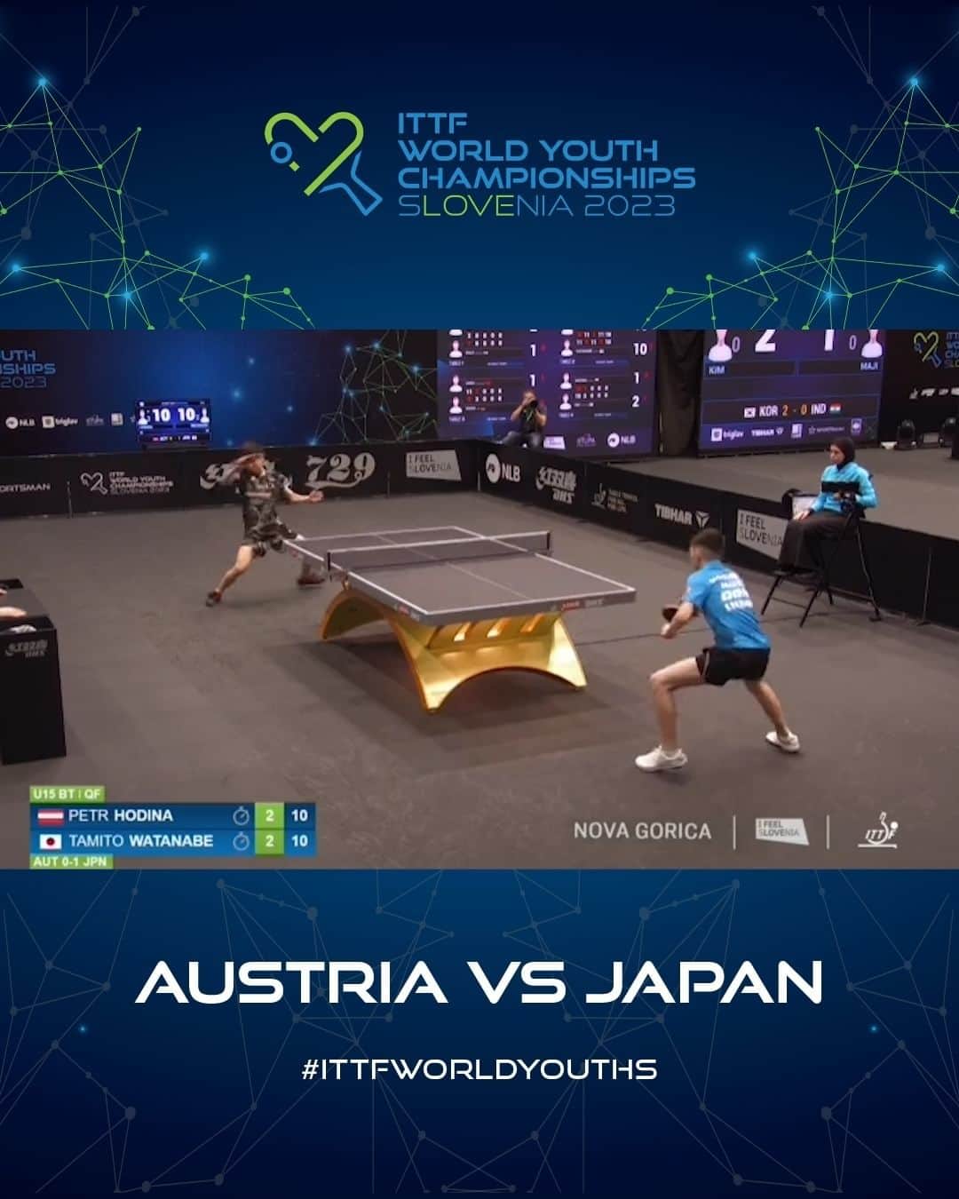 ITTF Worldのインスタグラム：「The passion. The aggression. 🔥  Watch how Austria vs Japan at #ITTFWorldYouths ends LIVE 👉 youtube.com/WTTGlobal」