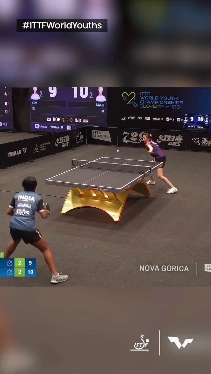 ITTF Worldのインスタグラム：「Sayanika Maji saves the match for Team India with this incredible match point 💪  This #ITTFWorldYouths match is LIVE 👉 youtube.com/WTTGlobal」