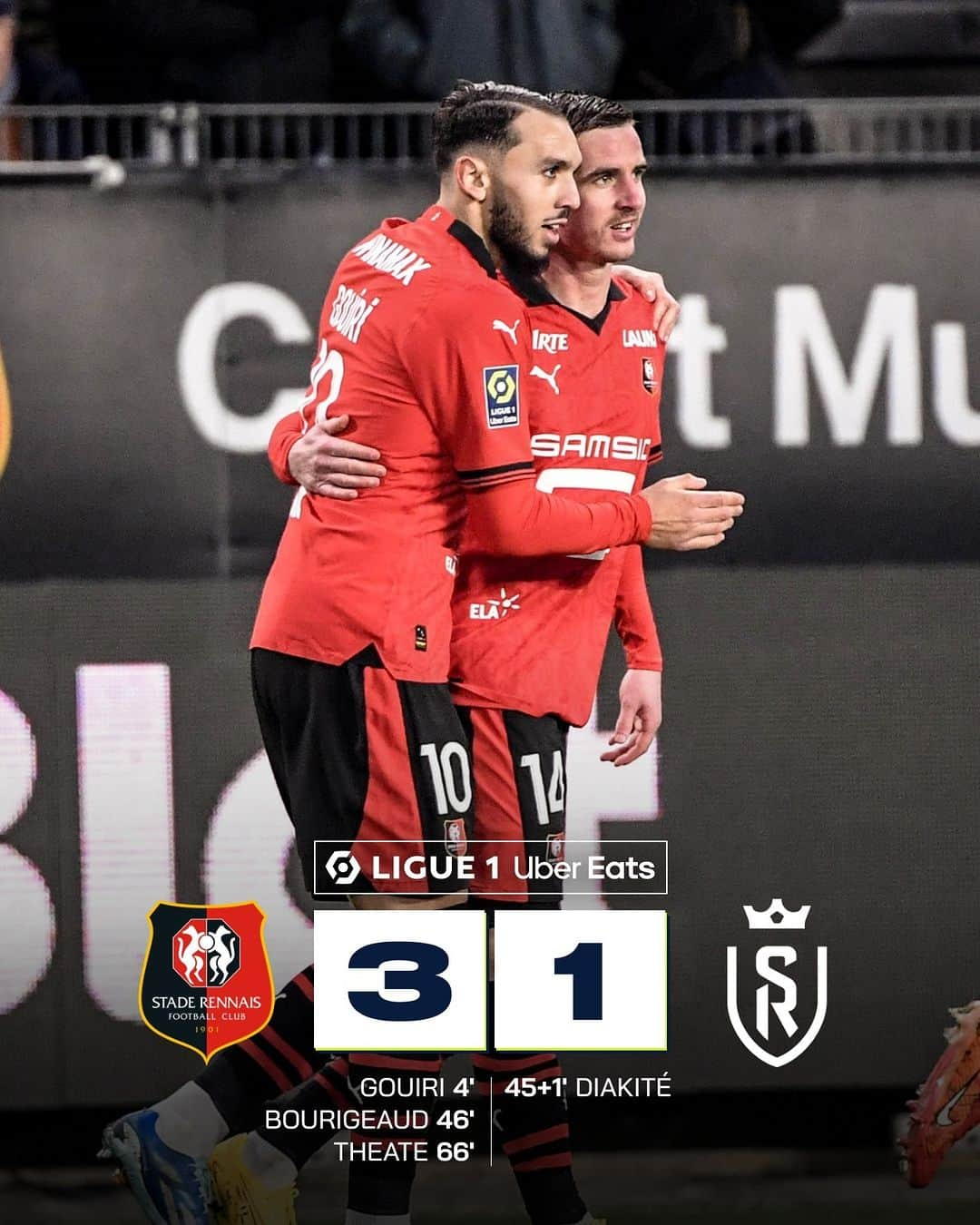 リーグ・アンのインスタグラム：「⚽️🇩🇿🫂🇫🇷⚽️  #Ligue1UberEats #SRFC」