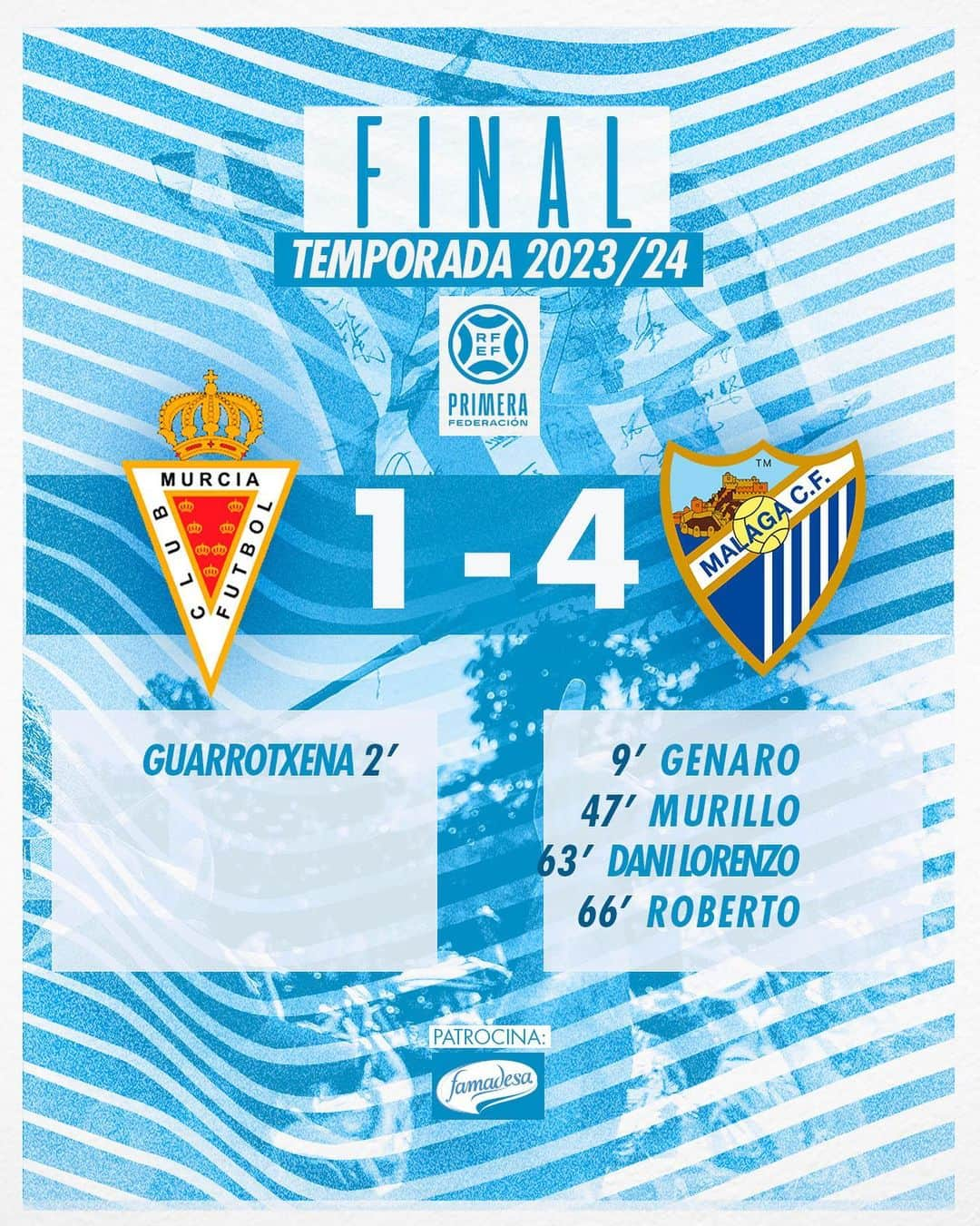 マラガCFのインスタグラム：「⏸️ 𝗙𝗜𝗡𝗔𝗟|  #RealMurciaMálaga | @famadesa_」