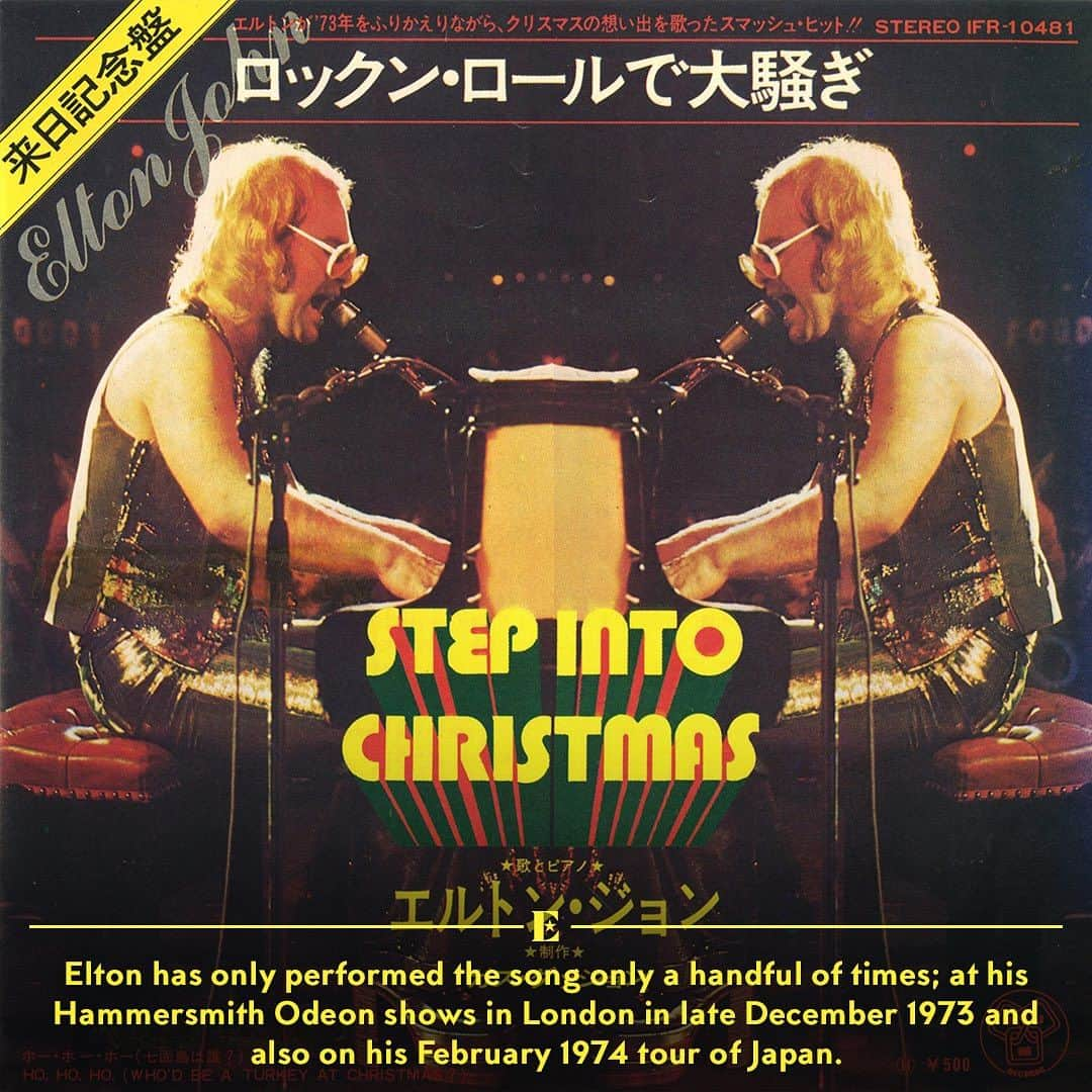 エルトン・ジョンさんのインスタグラム写真 - (エルトン・ジョンInstagram)「I can't believe this year is the 50th anniversary of 'Step Into Christmas!  Did you know that Bernie features in the music video? How about how many different versions of the artwork there were in different countries? Swipe to discover some more things you may not know...」11月27日 5時00分 - eltonjohn