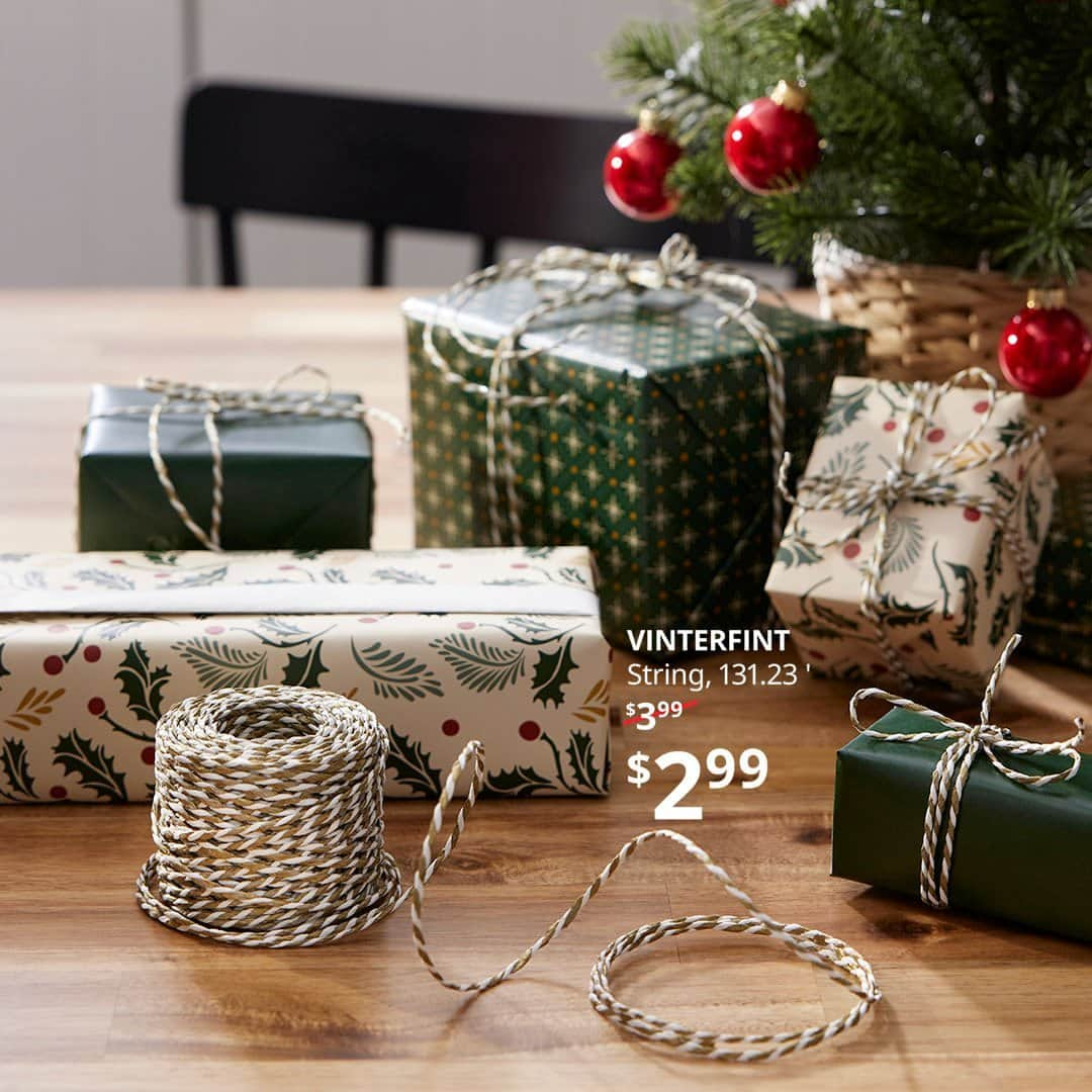 IKEA USAさんのインスタグラム写真 - (IKEA USAInstagram)「Wrap it with love for less with 25% off the VINTERFINT and STRÅLA holiday collections 11/16/23-11/27/23! Get all your gifting essentials today – like pretty paper, colorful ribbons and cute holiday tins – to make it a hassle-free holiday. Shop link in bio.」11月27日 5時01分 - ikeausa