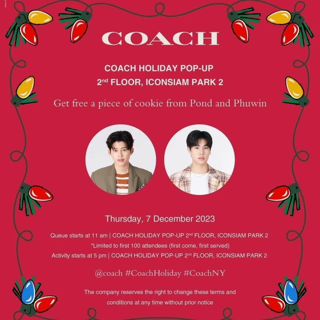 CeCi Thailandさんのインスタグラム写真 - (CeCi ThailandInstagram)「Coach ฉลองเทศกาลแห่งความสุขจัด ‘Coach Holiday Pop Up’ ณ ไอคอนสยาม  แลนด์มาร์คระดับโลกริมแม่น้ำเจ้าพระยา ตระการตาไปกับต้นคริสต์มาสขนาดใหญ่สูงกว่า 5 เมตร และมุมถ่ายรูปต่าง ๆ ที่ Coach ได้รอต้อนรับผู้มาเยือนเพื่อสร้างบรรยากาศแห่งการเฉลิมฉลองส่งท้ายปีเก่าต้อนรับปีใหม่ นอกจากนี้แฟนๆ ยังสามารถร่วมเล่นเกมเพื่อรับของขวัญภายในงาน ตลอดจนกิจกรรมความบันเทิงจัดเต็มตลอดทั้งเดือน แห่งความสุข บริเวณไอคอนสยาม ปาร์ค 2 ชั้น 2 ไอคอนสยาม ตั้งแต่วันที่ 30 พ.ย. 2566 พบกับ นนน บลู วินนี่-สตางค์ มิ้ลค์-เลิฟ และ อ๊ะอาย  โจริญ จากวง 4EVE รวมถึงโชว์พิเศษจาก ต้าอู๋ - วันที่ 2 ธ.ค. 2566 พบกับ มินิคอนเสิร์ตจาก วี วิโอเล็ต - วันที่ 7 ธ.ค. 2566 พบกับ กิจกรรมแจกคุกกี้จาก ปอนด์และภูวินทร์ - วันที่ 23 ธ.ค. 2566 พบกับ มินิคอนเสิร์ตจากวง TRINITY @pacificagroup @coach #CoachHoliday #CoachNY」11月27日 15時16分 - girldailydotcom