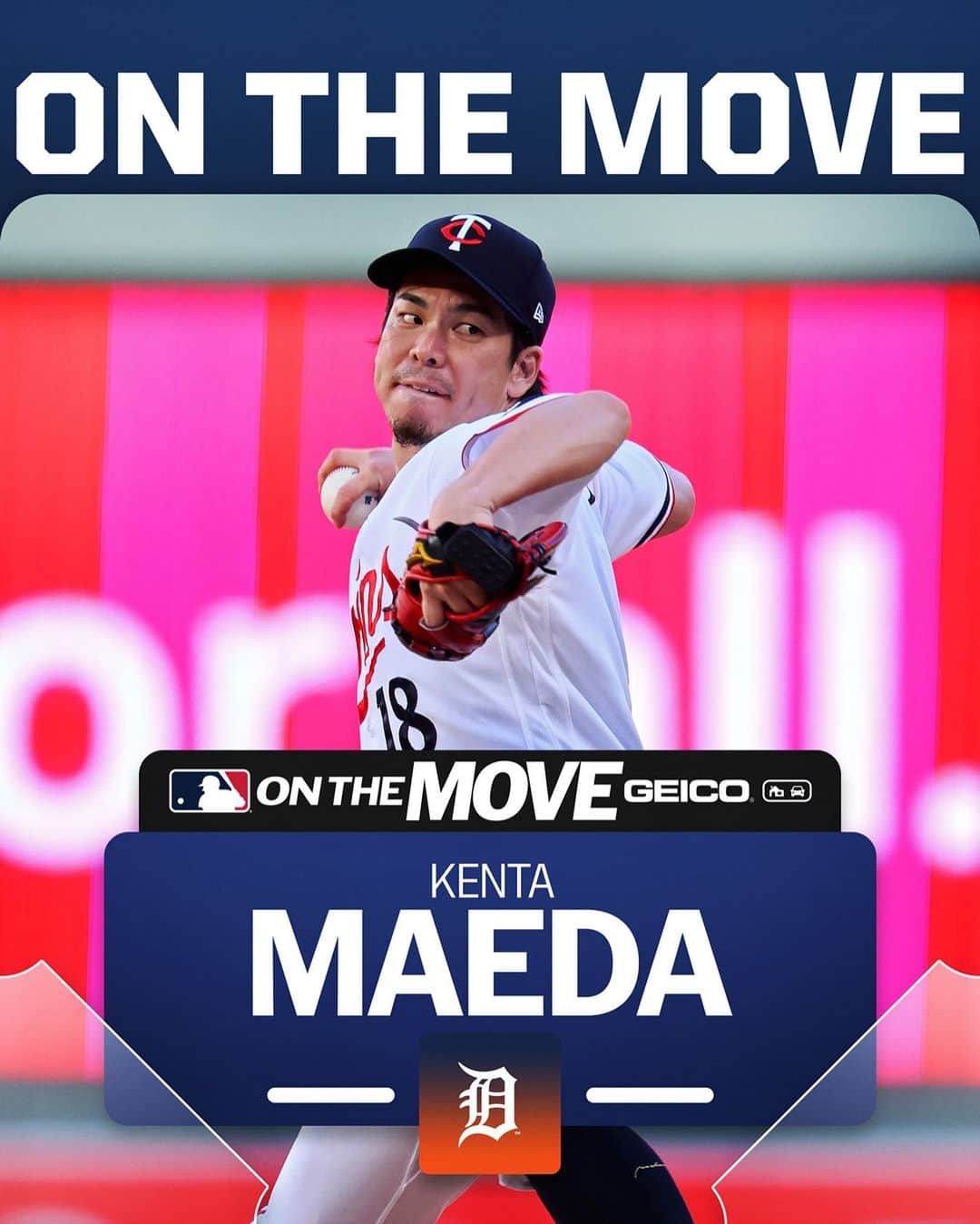 MLBのインスタグラム：「@Tigers, Kenta Maeda reportedly agree to 2-year deal, per MLB.com’s Mark Feinsand.」