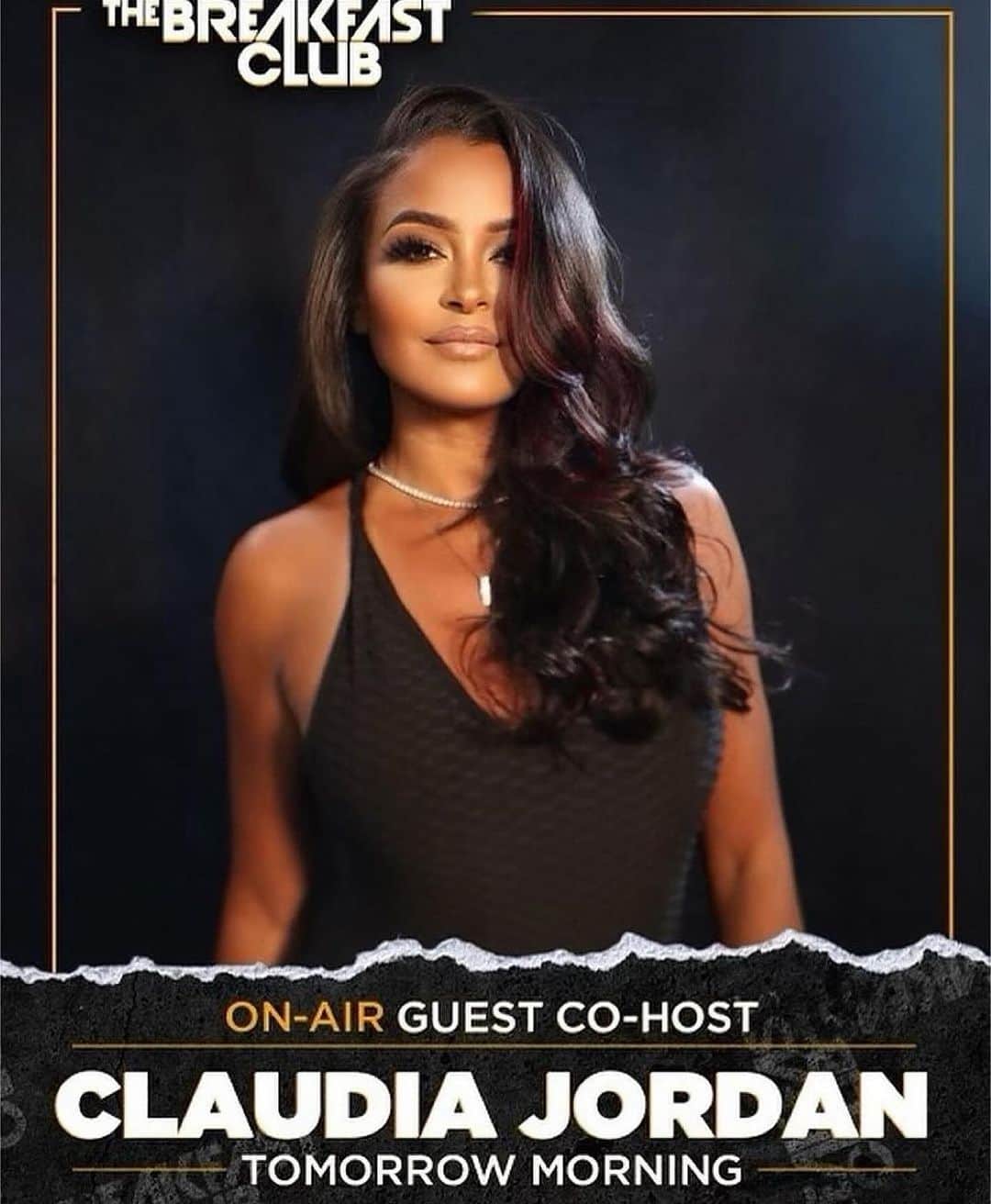 クラウディア・ジョーダンのインスタグラム：「🚨 @claudiajordan will be back in the building guest co-hosting tomorrow on #TheBreakfastClubBET! 🔥🔥🔥🔥  Set your alarms ⏰ and tap in on the 🆓 @iheartradio and watch live at 9a/8a c on @bet !」