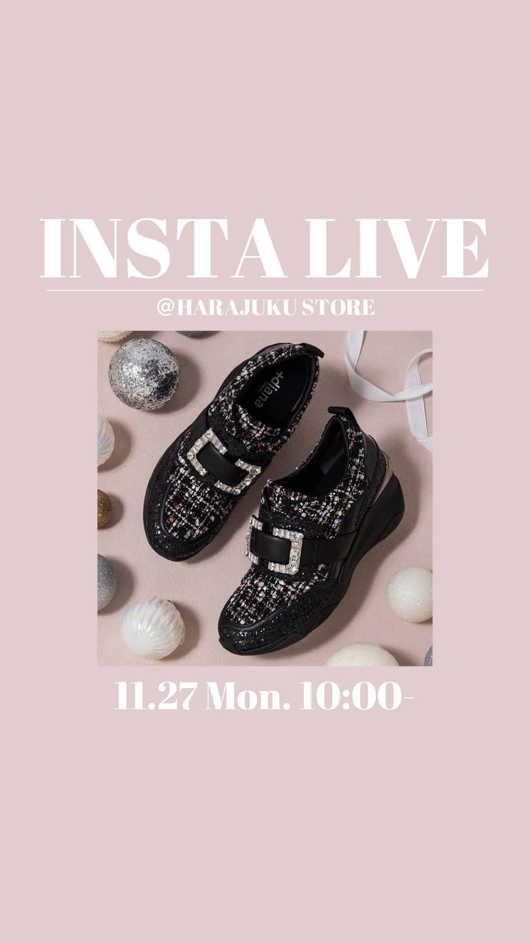 ダイアナ プレスのインスタグラム：「ダイアナ原宿店よりクリスマス数量限定モデルをご紹介💕  BOOTS▶︎▶︎ MF65508 size:21.5〜25.5cm heel:5cm  SNEAKER▶︎▶︎ HE44596 size:21.5〜25.5cm heel:4cm  IF44557 size:21.5〜25.5cm heel:4cm  IF46504 size:21.5〜25.2cm heel:6cm ※こちらはクリスマス数量限定モデルとなっております   #ダイアナ #ダイアナシューズ #DIANA #dianashoes #トレンドシューズ #スニーカー #フェミニンカジュアル #スニーカー好き #スニーカー大好き #大人可愛い #大人フェミニン #大人カジュアル #きれいめ女子 #大人スニーカー #おしゃれは足元から #大人カジュアルスタイル #xsサイズ #ヒールスニーカー #ヒールアップスニーカー #xlサイズ」