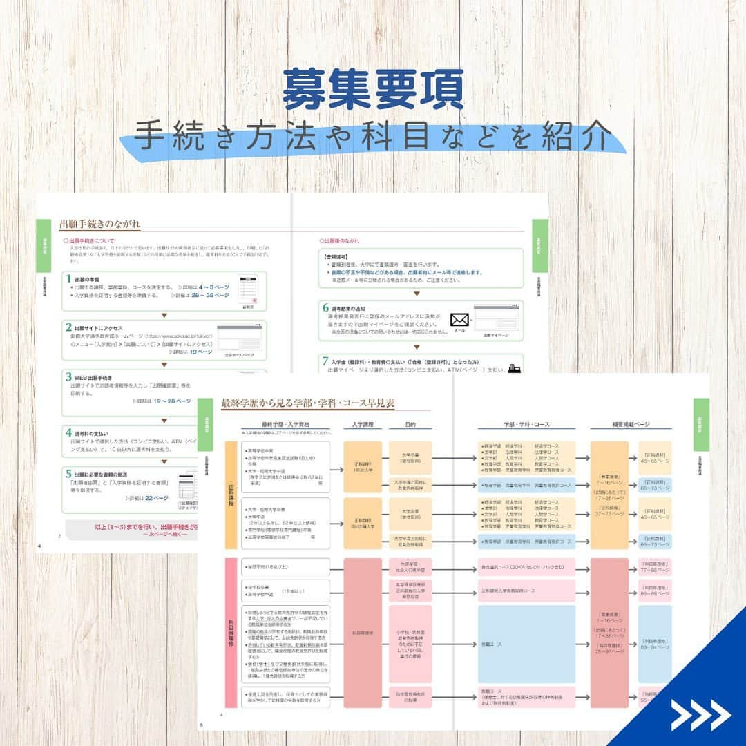 Soka Universityさんのインスタグラム写真 - (Soka UniversityInstagram)「2024年度入学案内資料が完成しました！👏✨🌸   来年度の入学に向けた各種案内資料が完成しました‼️ ホームページより無料で資料請求していただけます☺️🌷 （12月1日より順次発送） また、12月1日よりホームページ上でデジタルブックとしても閲覧可能となります💻📚   通教の魅力や在学生インタビューを掲載した『入学案内』や、 開講科目や費用、出願方法についてまとめた『募集要項』をはじめ、入学説明会や新規開講科目のフライヤーも同封されています🥰🌟   是非ご確認ください‼️  #創価大学 #創価大学通信教育部 #通信制大学 #通信教育 #入学案内  #2024年度入学 #新入生 #資料請求 #学生の声 #魅力的」11月27日 10時56分 - sokauniversity