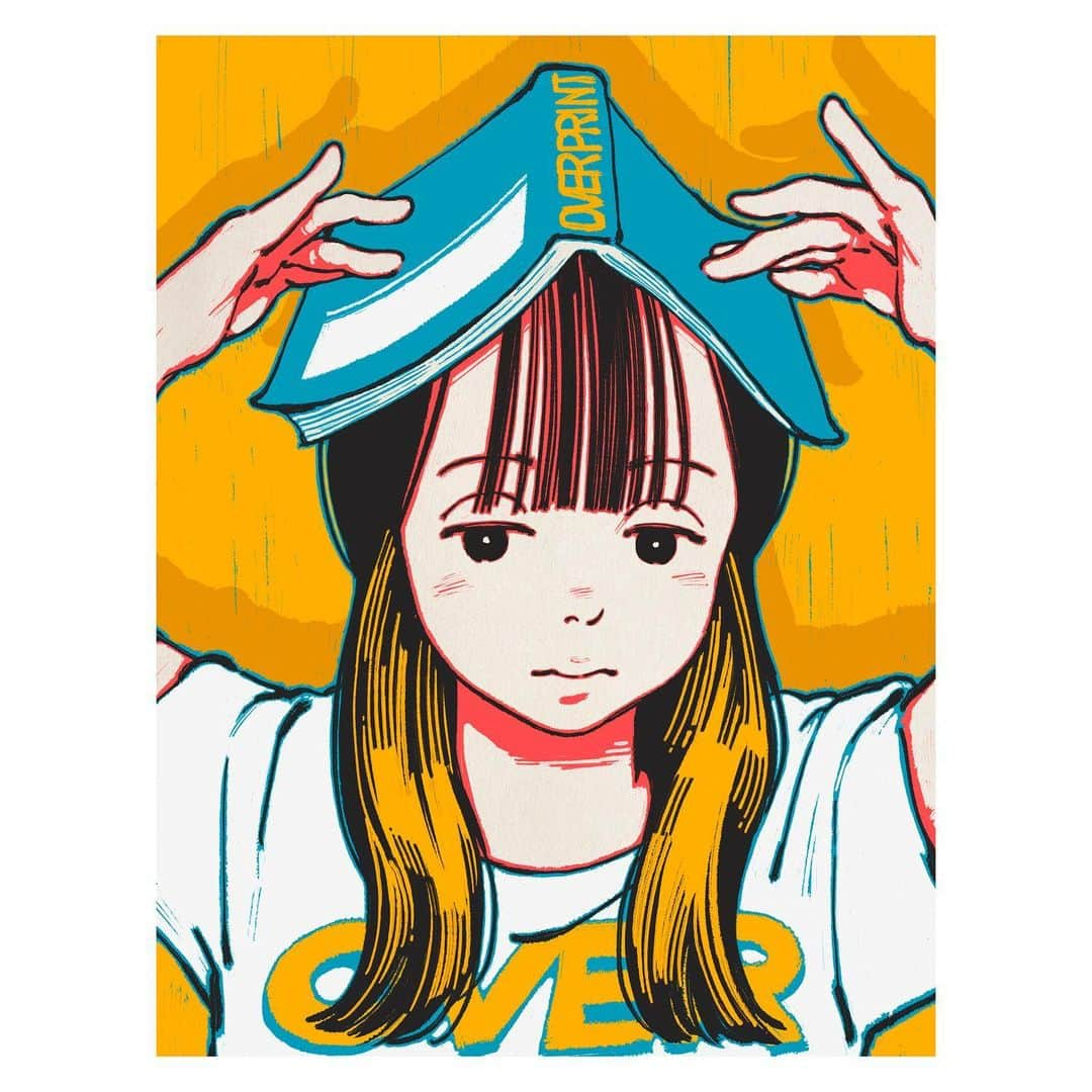 古塔つみのインスタグラム：「​​over print ​​Ver:10 ​​character model : naenano ​​ ​​There are many illustrations drawn for apparel over print(@over__official), but this POP ART series has reached Ver.10. I first met them when they had less than 3,000 followers. While many other brands are disappearing, their success is probably due to the fact that they are a street brand with true Japanese roots. As of this year, all previous illustrations will be frozen. These items will no longer be sold. It means not clinging to the past, and it also means molting.  . . . . . . . . ​​#portrait #drawing #sketch #paint #art #artwork #manga #illustrator #contemporaryart #illustration」