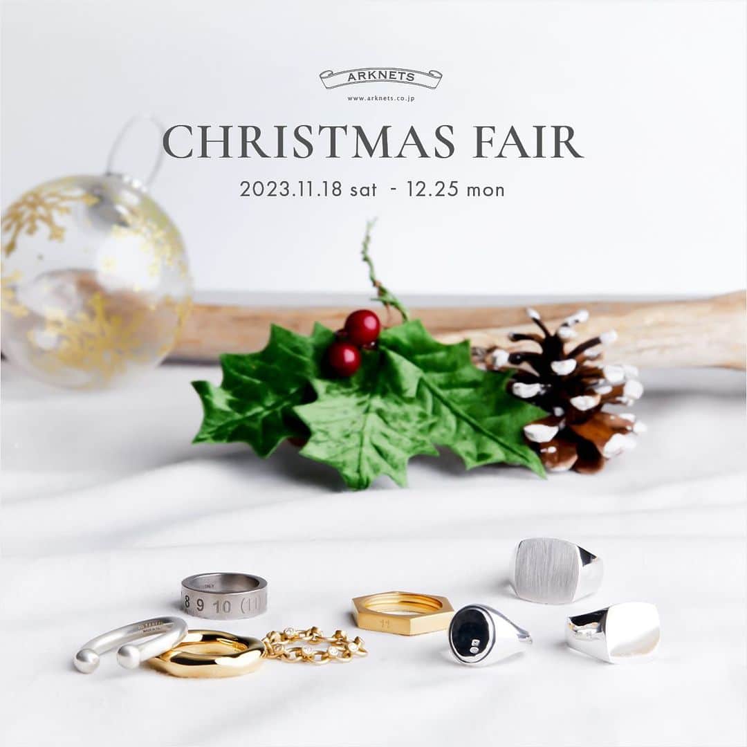 ARK STATESのインスタグラム：「【CHRITMAS FAIR】  11月18日（土）~ 12月25日（月）までの期間中、ARKnets全店舗にて「クリスマスフェア」を開催いたします。期間中、店舗で￥10,000（税込）以上お買い物いただいたお客様全員に、無料でラッピングをサービスさせていただきます。オリジナルギフトキット（通常価格￥880（税込）相当）を使用し、当店スタッフが心を込めてお包みいたします。」