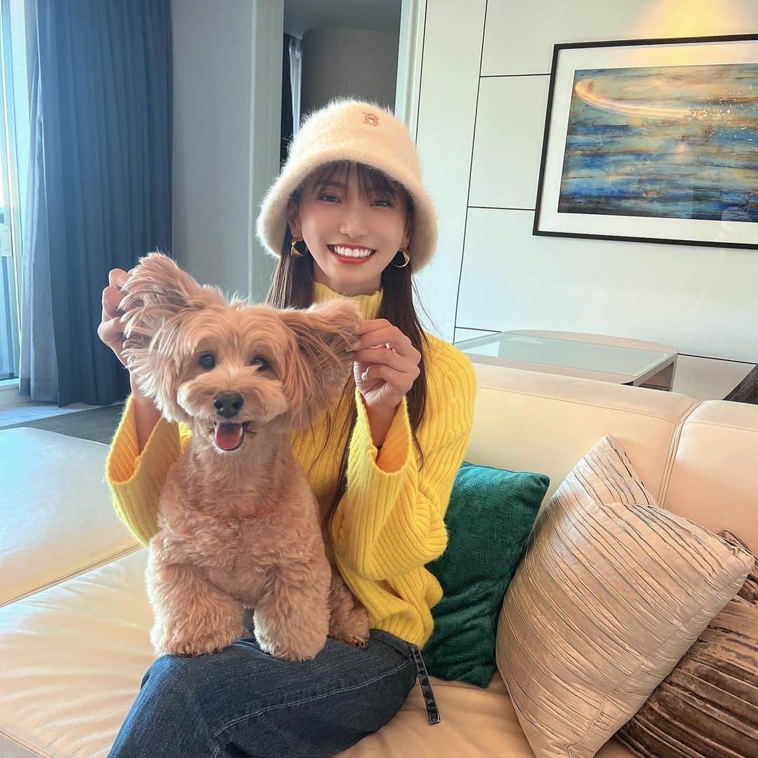 辻門アネラのインスタグラム：「あさみとえらとつくしと 念願の芦屋ベイコート🩷🫶 わんちゃんとどうしても行きたくて 楽しみにしてた💖🥺🥺」