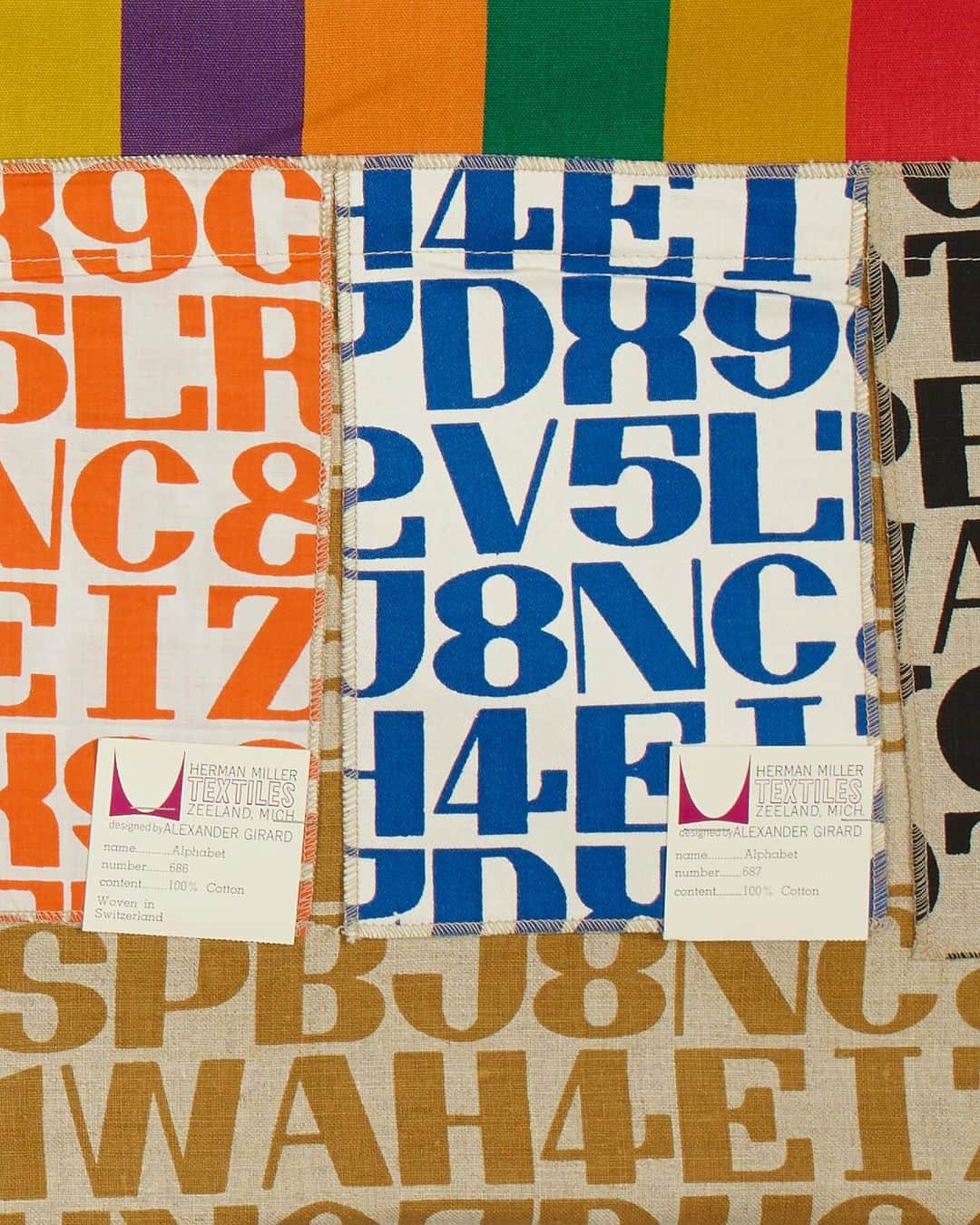 ギットマンブラザーズさんのインスタグラム写真 - (ギットマンブラザーズInstagram)「Alexander Girard’s “Alphabet” print was originally designed for Herman Miller’s textile division in 1960. The print was only released a second time over 60 years later when we partnered with Girard’s estate. To continue Girard’s emphasis of quality materials, we had “Alphabet” reproduced on 100% cotton Oxford woven and printed in Como, Italy. The last image here shows a few original swatches of the design, including the cobalt blue colorway we reproduced #MadeInUSA #WovenInItaly」11月28日 0時07分 - gitmanvintage