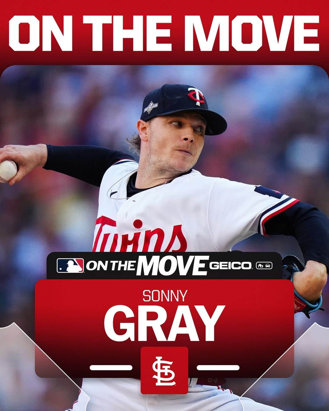 MLBのインスタグラム：「Cardinals, RHP Sonny Gray reportedly agree to 3-year deal, per MLB.com’s John Denton.」