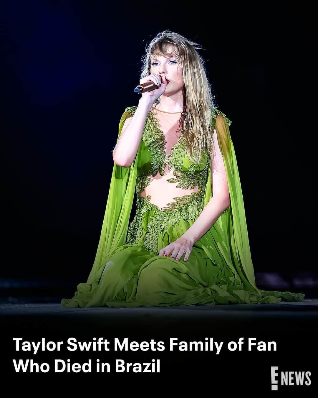 E! Onlineのインスタグラム：「Taylor Swift had a moving moment off the stage at her show in São Paulo, Brazil. 🤍 She met with the family of Ana Clara Benevides Machado during her Nov. 26 show—link in bio for all we know. (📷: Getty)」