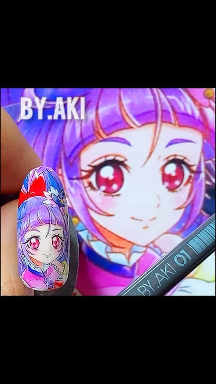 上野明子のインスタグラム：「魔法つ使いプリキュア🪄 キュアマジカル🎀  この子も久しぶり描いたぁ😁  🛒🛒🛒🛒🛒🛒🛒🛒🛒🛒🛒  💅プロネイリストさん @nailshoptat  🎨誰でも🆗 @nailoid.by.aki   #purikyua  #魔法使いプリキュア #プリキュア #プリキュアネイル  @by.aki #anime#manga #NAIL#ジェルネイル#ネイル#福岡#福岡市#全てジェルネイル#手描きネイル#all.gel#痛ネイル#ネイリスト#キャラネイル#네일#gel甲#美甲#clou#مسمار#paku #uña」