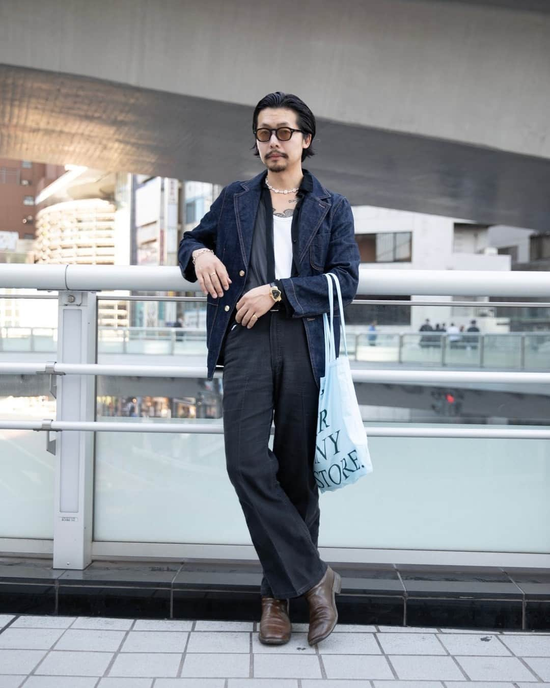 Fashionsnap.comのインスタグラム：「Name: takamama⁠ ⁠ Shoes #Guidi⁠ Watch #HAMILTON⁠ Eyewear #BLANC⁠ Ring #mayumimurasawa⁠ Necklace #eliou⁠ ⁠ Photo by @takeiyusuke_photo  ⁠ #スナップ_fs #fashionsnap #fashionsnap_men」