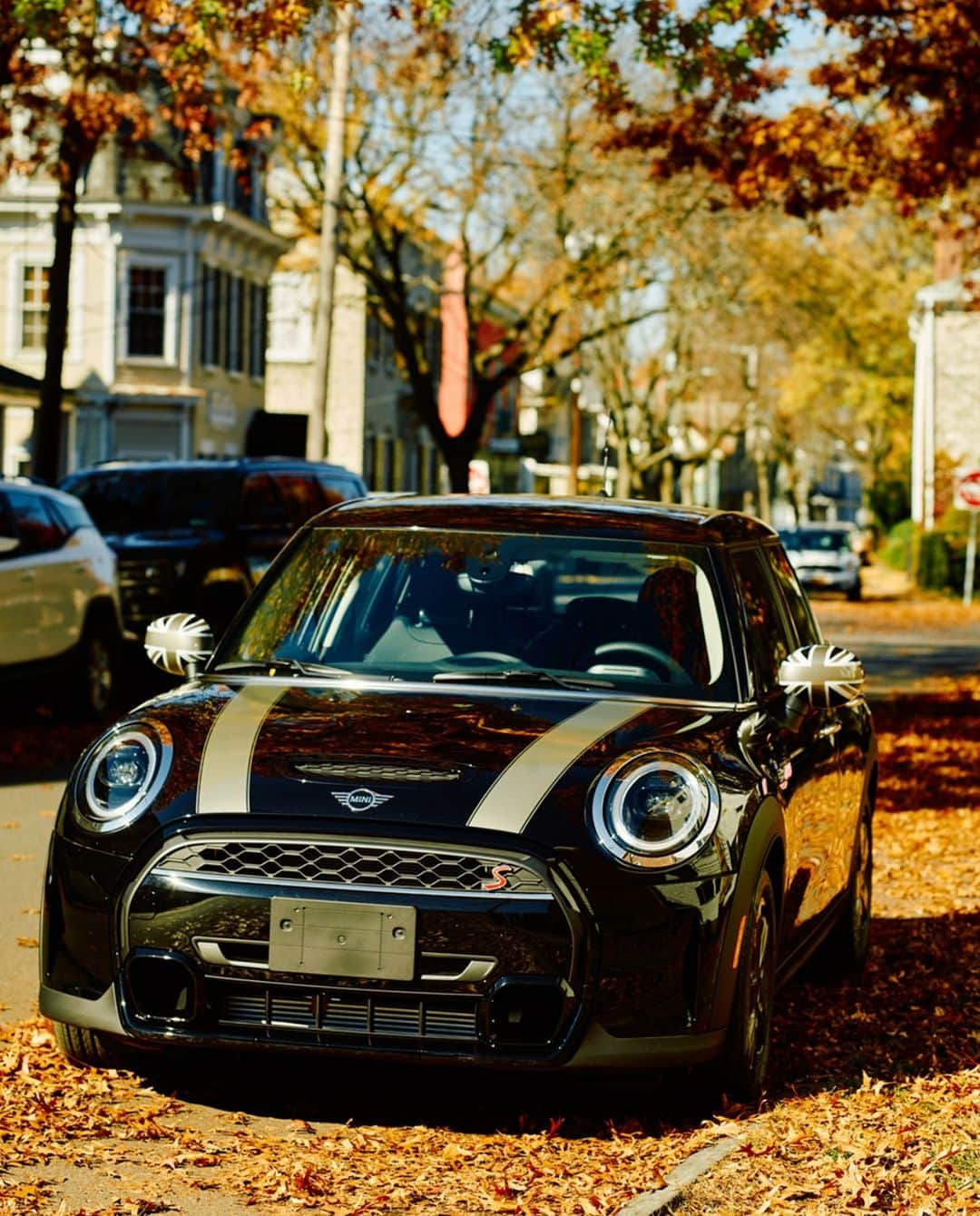 MINI Japanのインスタグラム：「🍁 輝くような秋晴れの日にマッチするMINI Cooper S🗽  #MINI5Door #MINIJapan」