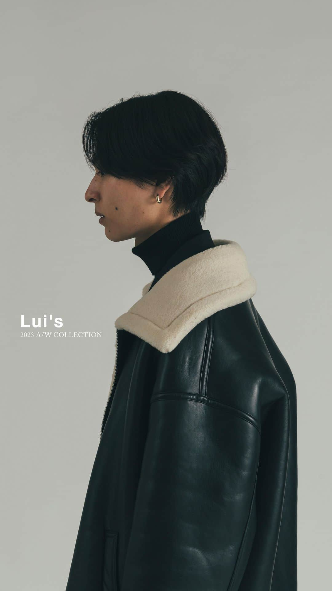 Lui's Lui's official instagramのインスタグラム：「recommend item  □ Faux shearling BIG jacket / ¥53,900  【デザイン】 オーバーサイズなシルエットのこちらのフェイクムートンBIGジャケット。 通常のムートンブルゾンよりも身幅と着丈を広くとっているので、ざっくりと大きく着て頂けます。 方が落ちているドロップショルダー仕様で、衿と裾には白のボアを配置。 袖は折り返して、白の幅を調節頂けます。 フロントにはフラシのポケットを配置し、裾の横にはアジャスターを配置し、ヴィンテージのムートンジャケットの仕様を再現。 昔のディテールを踏襲し、今風にサイズ感と見た目をアップデートしたムートンジャケットです。  #ジャケットコーデ #ムートンコート #ムートンジャケット #冬コーデ #アウターコーデ #メンズファッション #メンズコーデ #きれいめファッション」