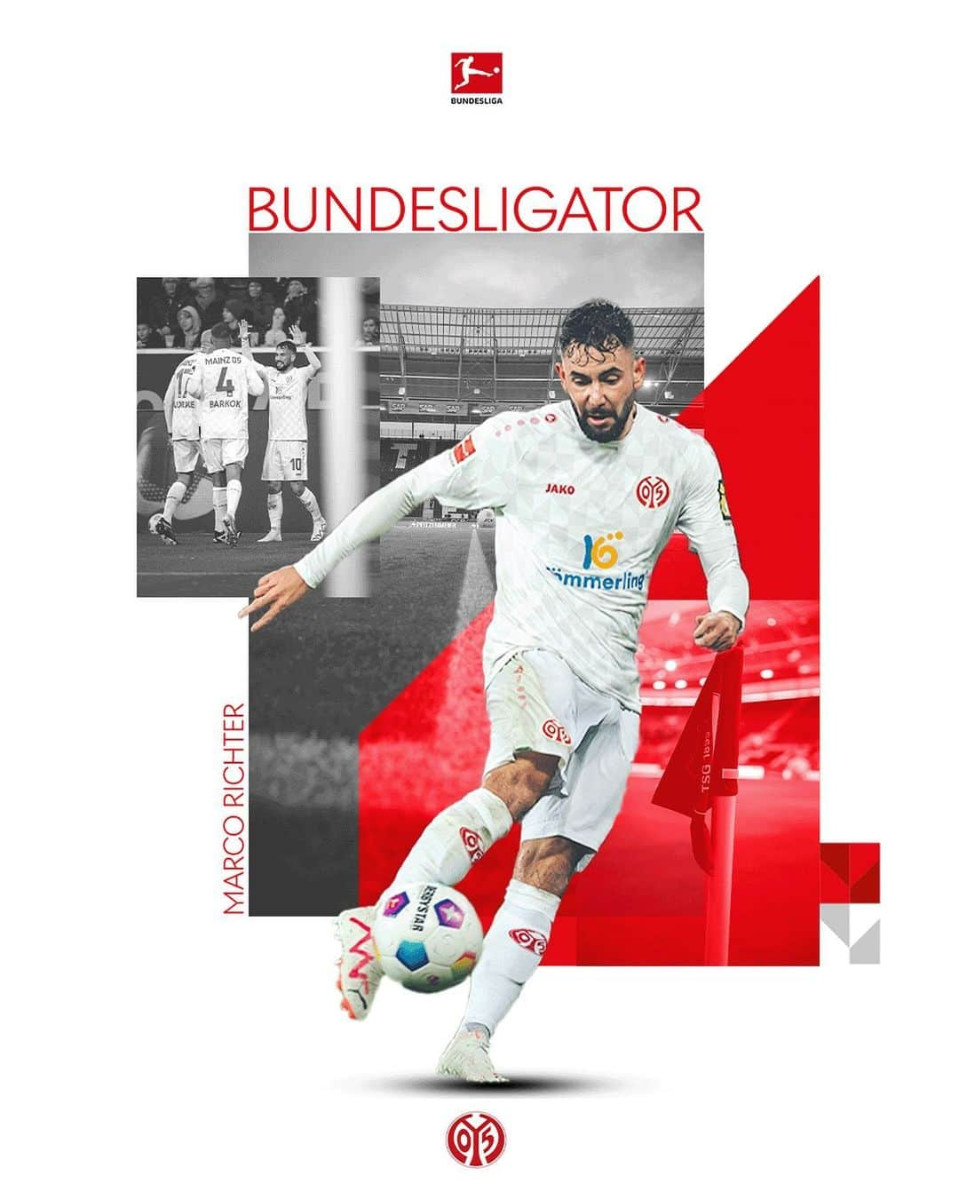 1.FSVマインツ05のインスタグラム：「🔴 1. TOR FÜR MAINZ 05 ⚪️」