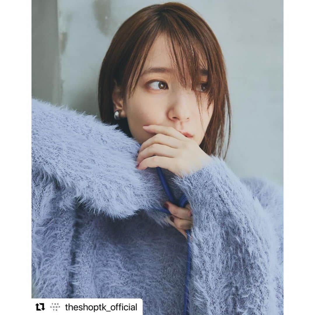 株式会社ニュートラルマネジメントのインスタグラム：「#Repost @theshoptk_official with @use.repost ・・・ 宗馬さよ　「the shop tk」  . #theshoptk #ザショップティーケー #ニット #シェア #ユニセックス #ユニセックスコーデ #男女兼用 #宗馬さよ #nmtinc #モデル」