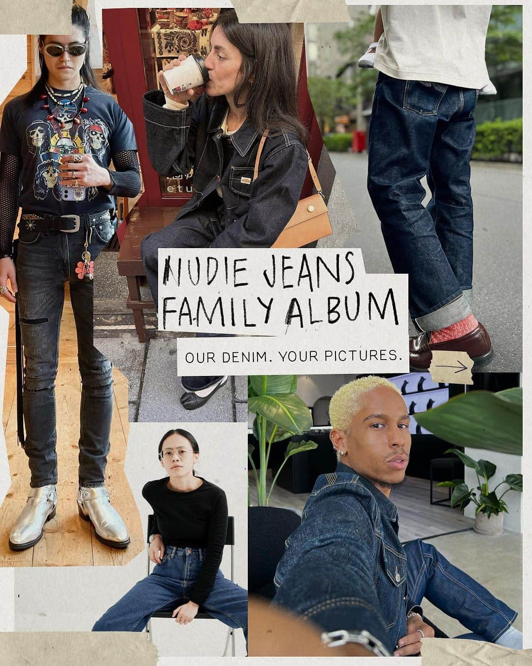 ヌーディージーンズさんのインスタグラム写真 - (ヌーディージーンズInstagram)「Tag us in your pix and keep this family growing 🫶  #NudieJeans  #createtomorrowsvintage」11月27日 23時02分 - nudiejeans