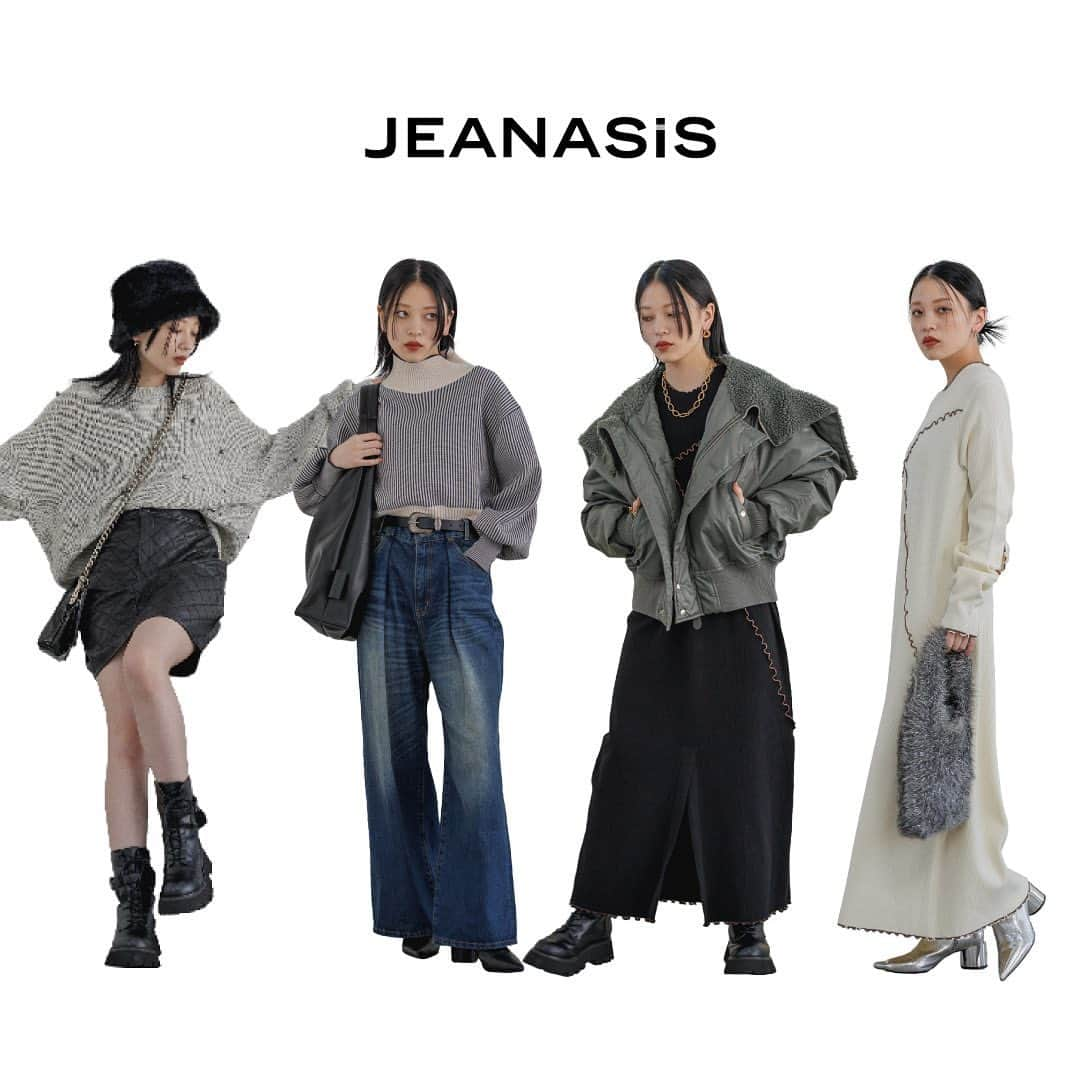 ジーナシスさんのインスタグラム写真 - (ジーナシスInstagram)「・ ◆JEANASIS RECOMMEND STYLE◆ ✔︎画面をタップしてチェック  _____________________________________________ 【紹介アイテム(右から順に)】  ▼ワンピース▼WEB先行予約受付中 #12Gシャイニーメローリブワンピース_JS  ▼アウター▼ #N2Bショートブルゾン_JS  ▼ニット▼ #Wフェイスフトリブショートハイネック_JS  ▼ニット▼ #7Gメタルビジュープルオーバー_JS _____________________________________________  _____________________________________________ 商品詳細は製品タグ or TOPページURLよりチェック ▷▷▷ @jeanasis_official  『#ジーナスタッフスタイリング』をフォロー ▷▷▷全国のスタッフによるスタイリングを毎日更新中！ _____________________________________________  #JEANASIS #ジーナシス #ジーナシスト #ootd #fashion #tokyo #2023AW #大人カジュアル #大人シンプル #ニット #ニットコーデ #ワンピース #ワンピースコーデ  #ワンピ #ワンピコーデ #ニットワンピース  #ニットワンピースコーデ  #ニットワンピ #デニム #デニムコーデ #デニムパンツ  #デニムパンツコーデ  #スカートコーデ  #ミニスカート  #ミニスカートコーデ」11月27日 23時20分 - jeanasis_official