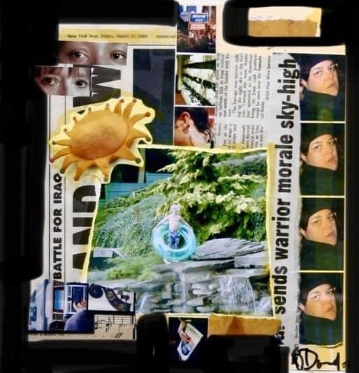 ロージー・オドネルのインスタグラム：「my birthday 2003 - the war #NOWMD #collageart - i couldn’t believe i had young children as we engaged in another war #lastingceasefire」