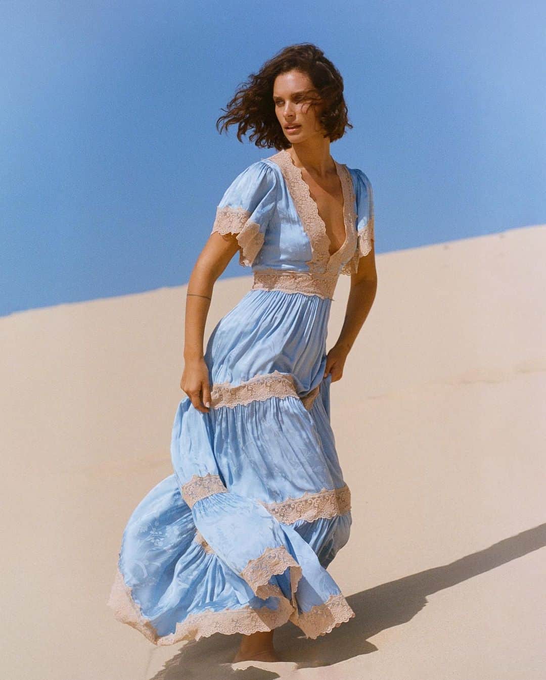 SPELLのインスタグラム：「The Ocean Gown ~ first released in 2019, but loved time and time again … 🐚 now launching in two soft and dreamy new colourways, Lemon + Bluebell in very limited quantities 💛 we’re excited for an exclusive release alongside @freepeople {requested from both their community, and ours!} just in time for soirée season!   Arriving Wednesday, November 29 at 10am AEDT / Tuesday, November 28 at 3pm PST 🌊   Lemon available in AU + US | Bluebell available in AU via Spell + US via Free People ✨」