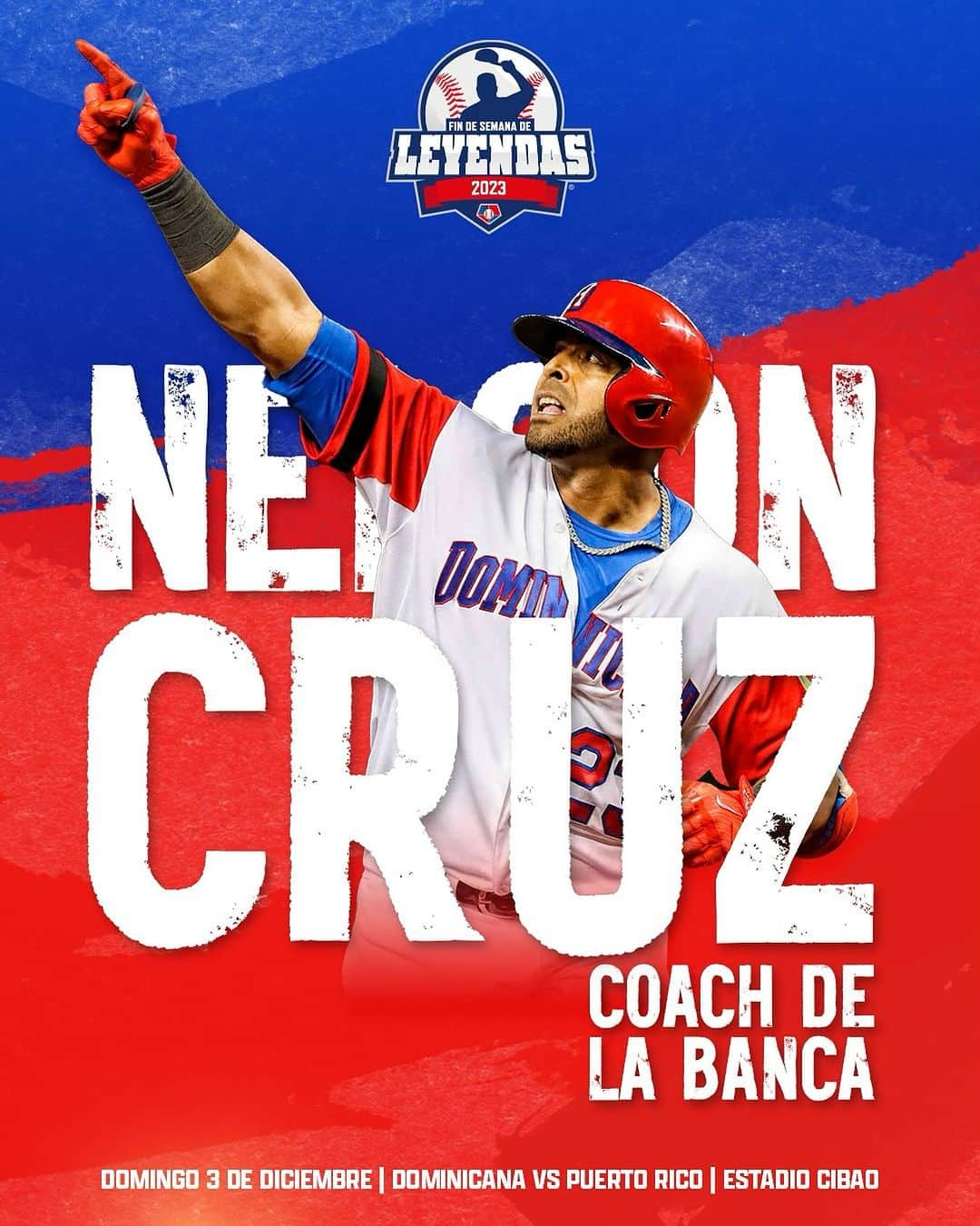 ネルソン・クルーズのインスタグラム：「Una Leyenda Gigante será el coach de la banca para Dominicana en el Juego de Estrellas. 🇩🇴👌🏼🔥」