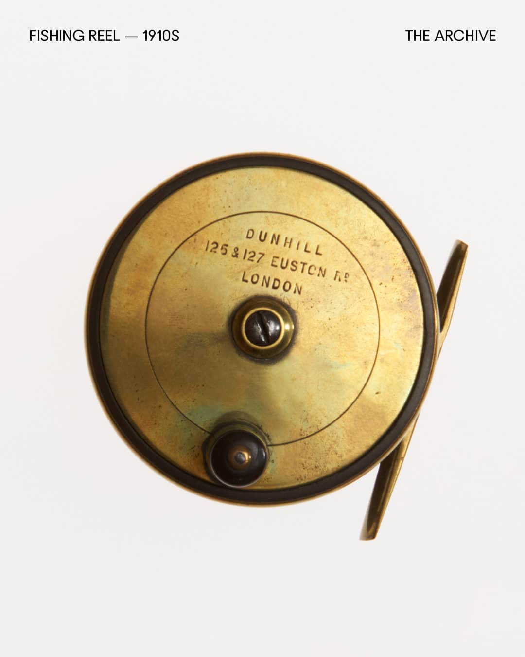 ダンヒルのインスタグラム：「Most likely a product of our Dunhill Motorities store expansion on London’s Euston Road in the early 1900s. This expertly engineered engraved fishing reel was part of the House’s gentlemanly sporting pursuits range.  #dunhillARCHIVE」