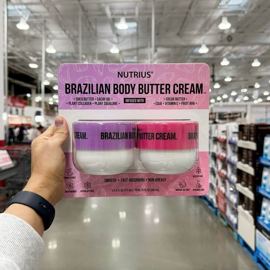 Costcoのインスタグラム：「Lock in moisture with this ultra-nourishing body butter cream. 🥥⁣ ⁣ Shop link in bio: Nutrius Brazilian Body Butter Cream, 6 oz, 2-pack」
